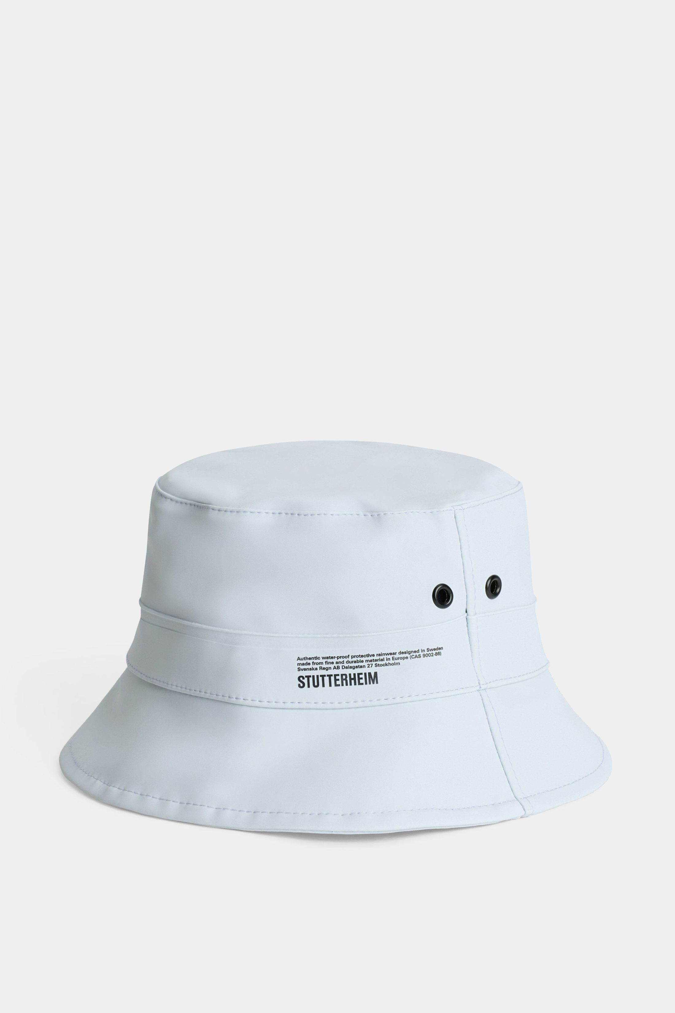 stutterheim beckholmen matte bucket hat frost grey accessories hats-and-scarves bucket-hats