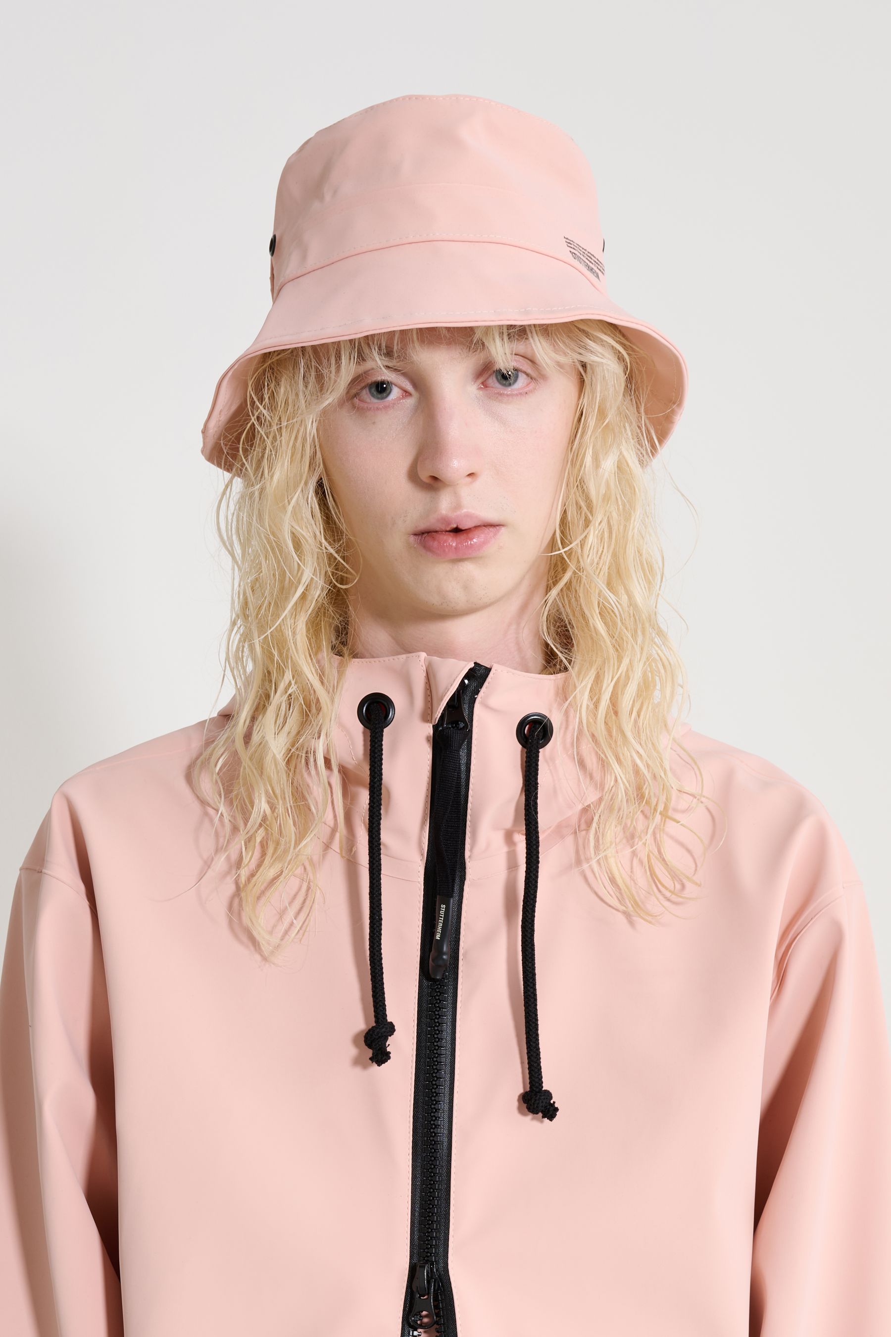 stutterheim beckholmen matte bucket hat pale pink accessories hats-and-scarves bucket-hats