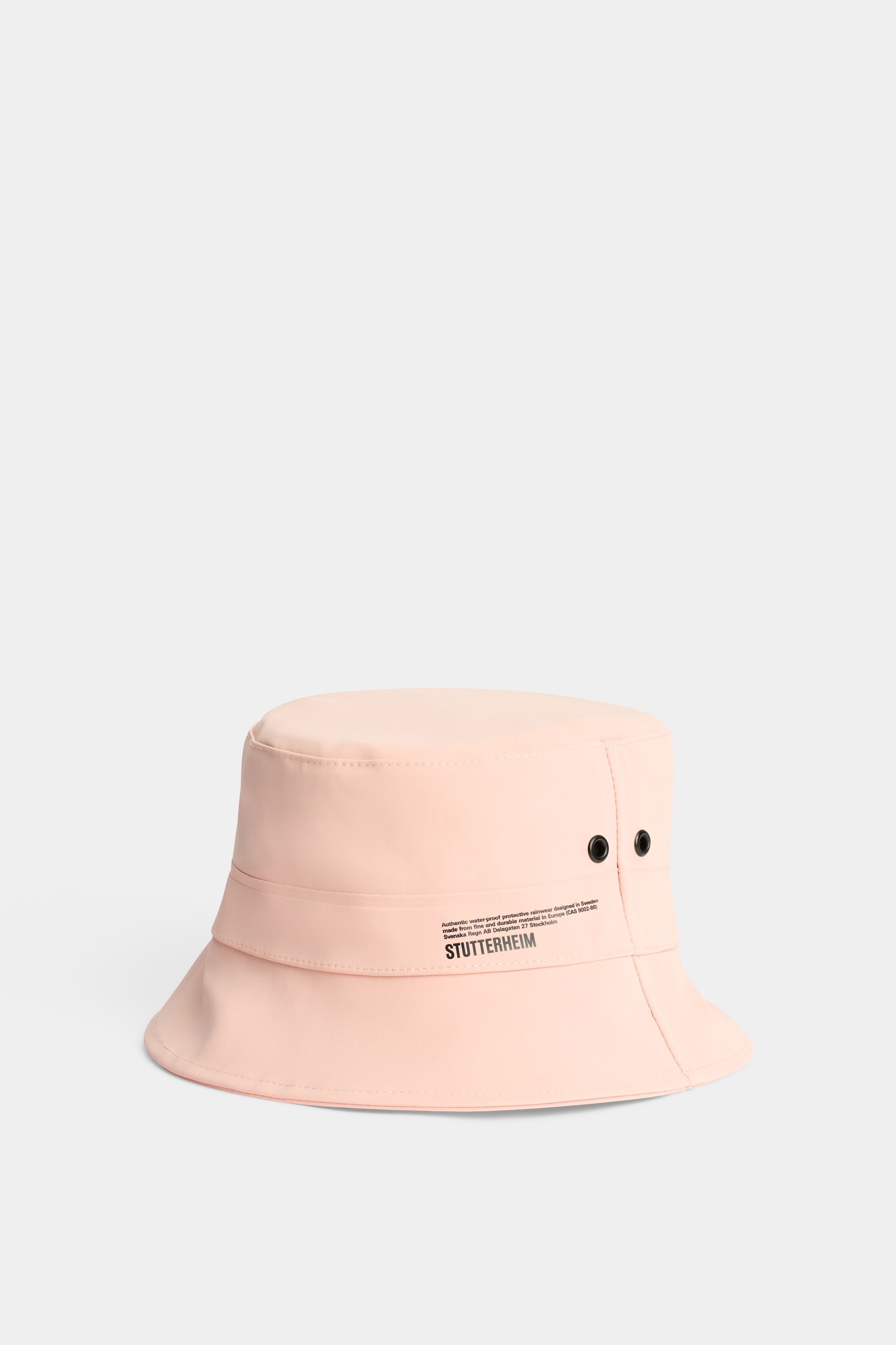 stutterheim beckholmen matte bucket hat pale pink accessories hats-and-scarves bucket-hats