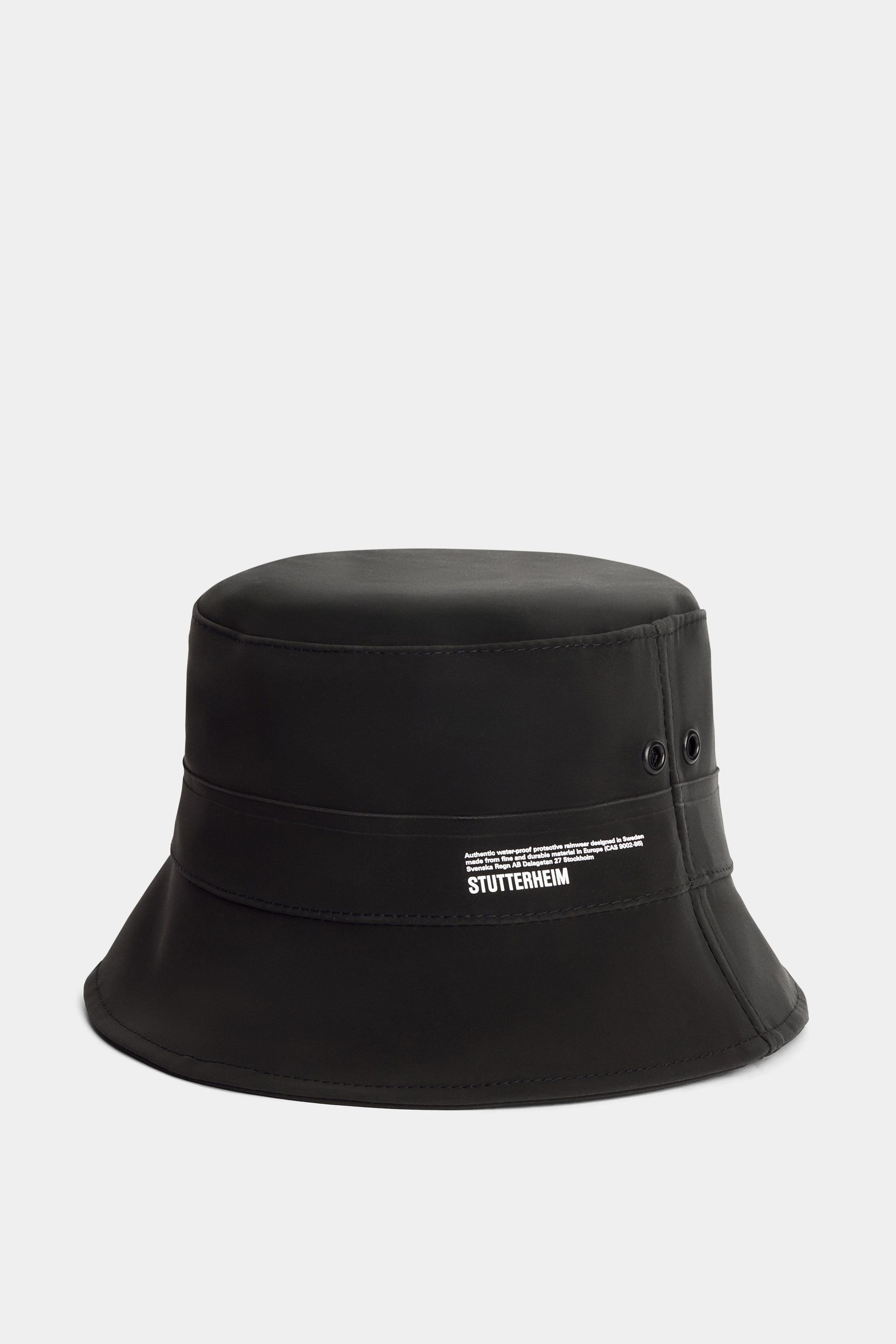 stutterheim beckholmen matte bucket hat black accessories hats-and-scarves bucket-hats