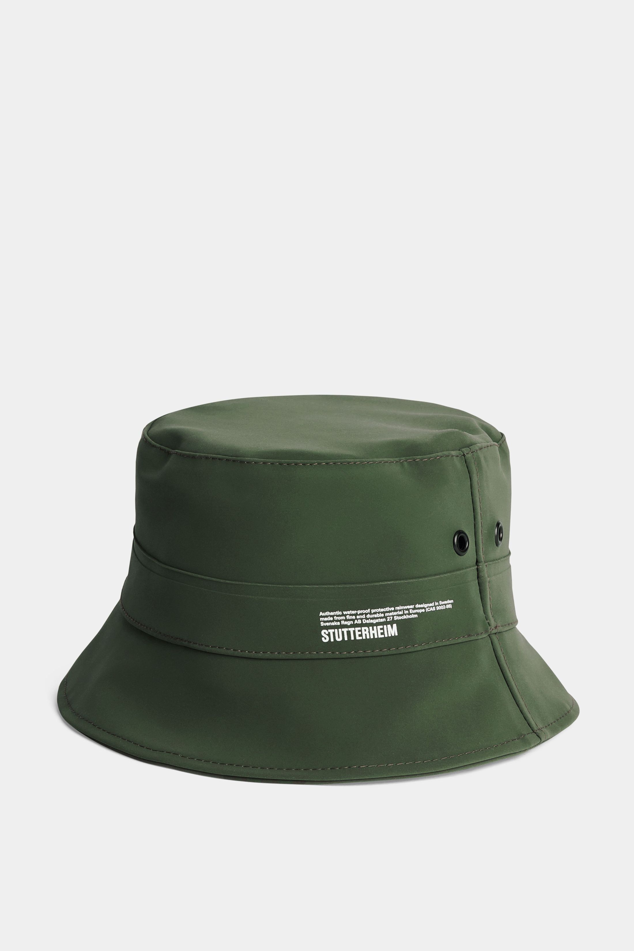 stutterheim beckholmen matte bucket hat green accessories hats-and-scarves bucket-hats