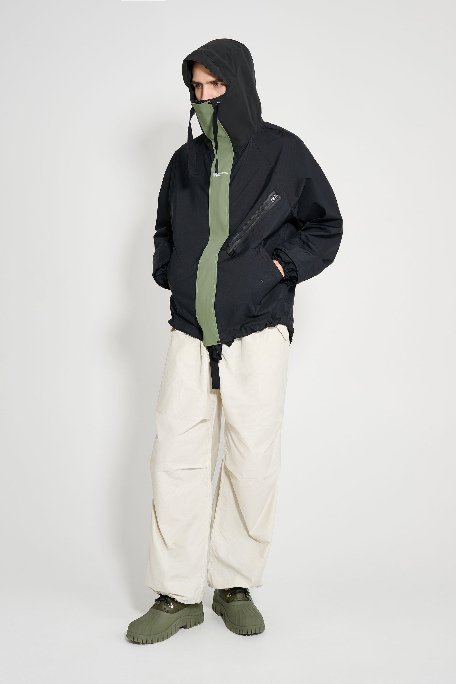 stutterheim birka hooded jacket black men jackets