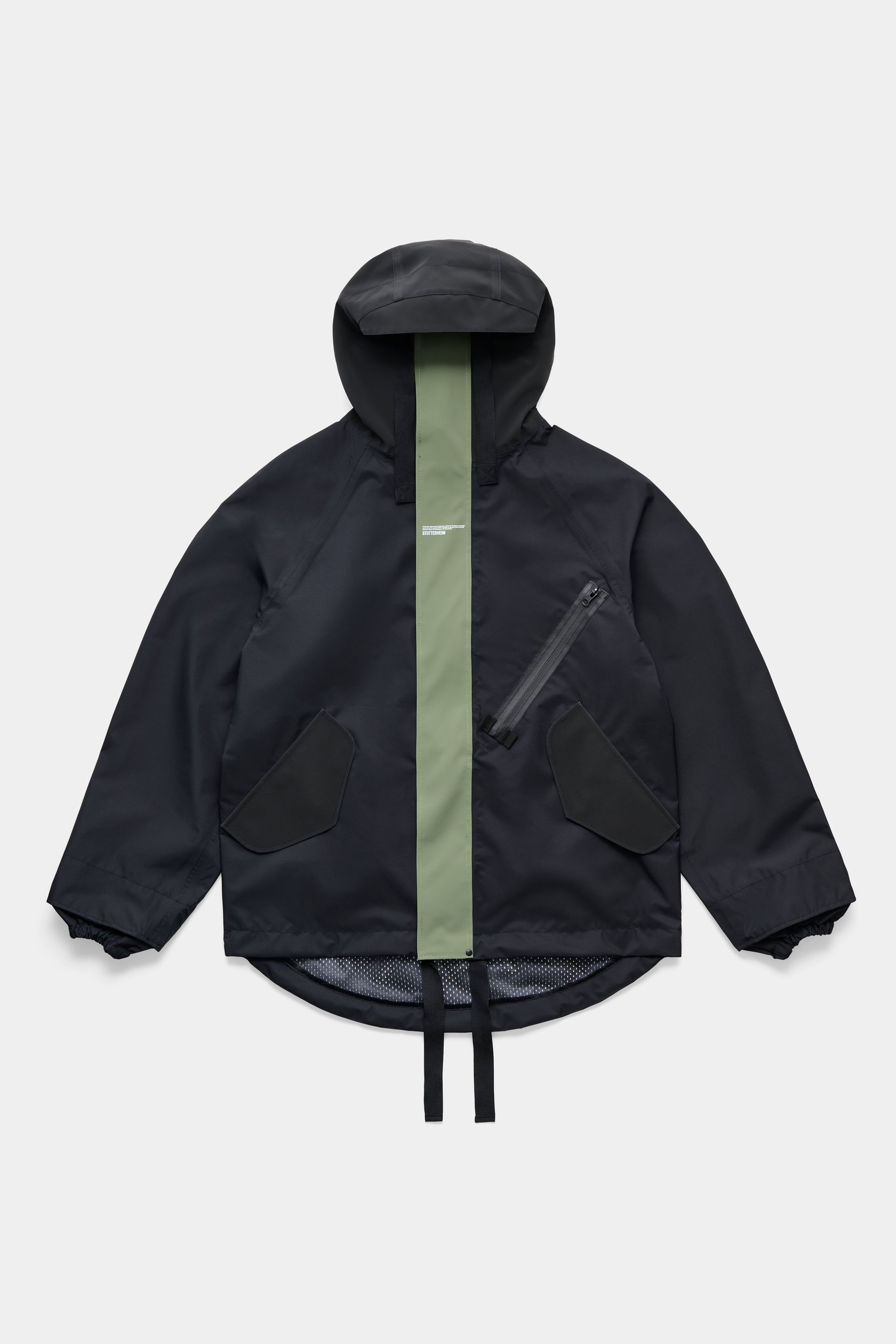 stutterheim birka hooded jacket black men jackets