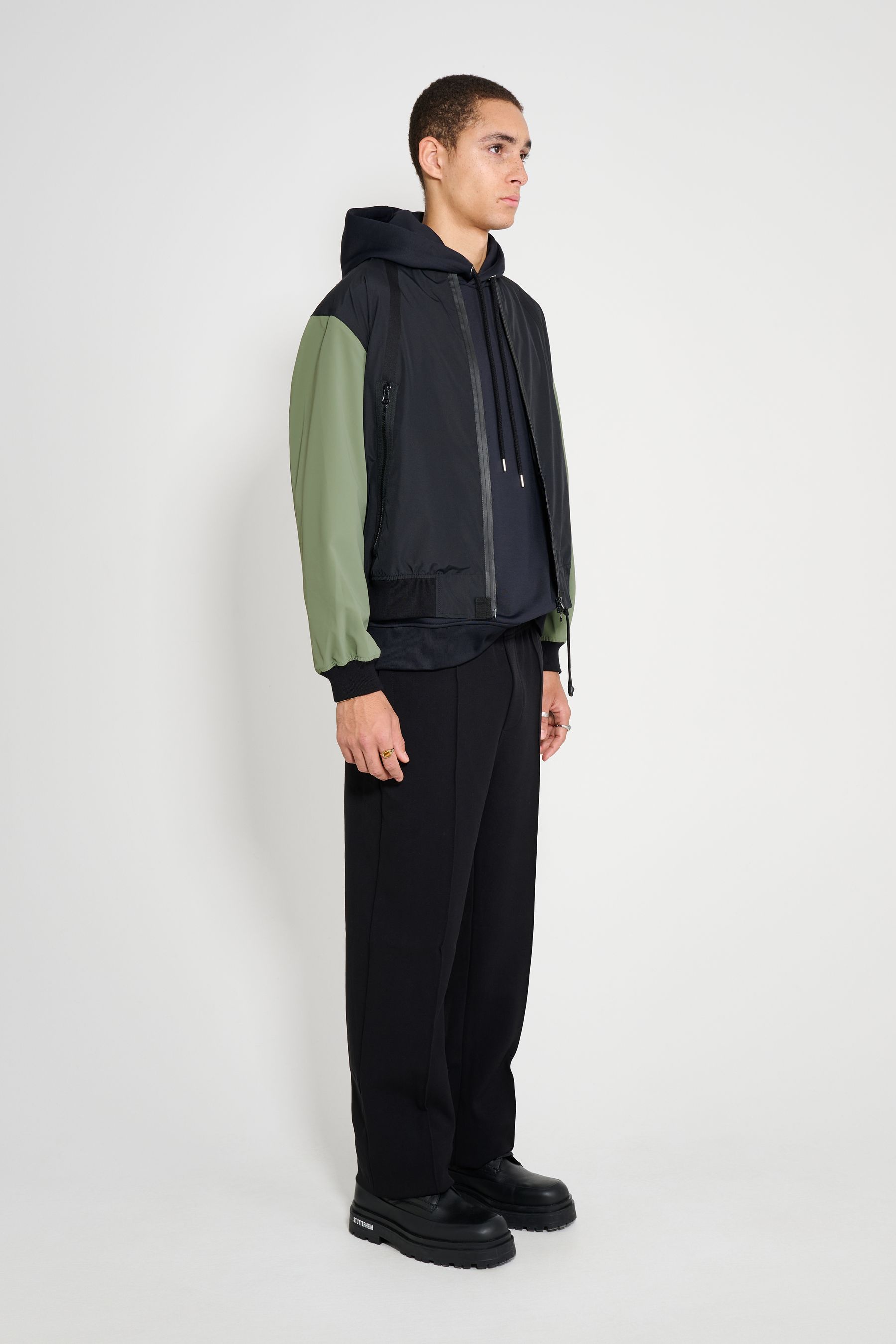 stutterheim bredsand zip bomber jacket black men jackets