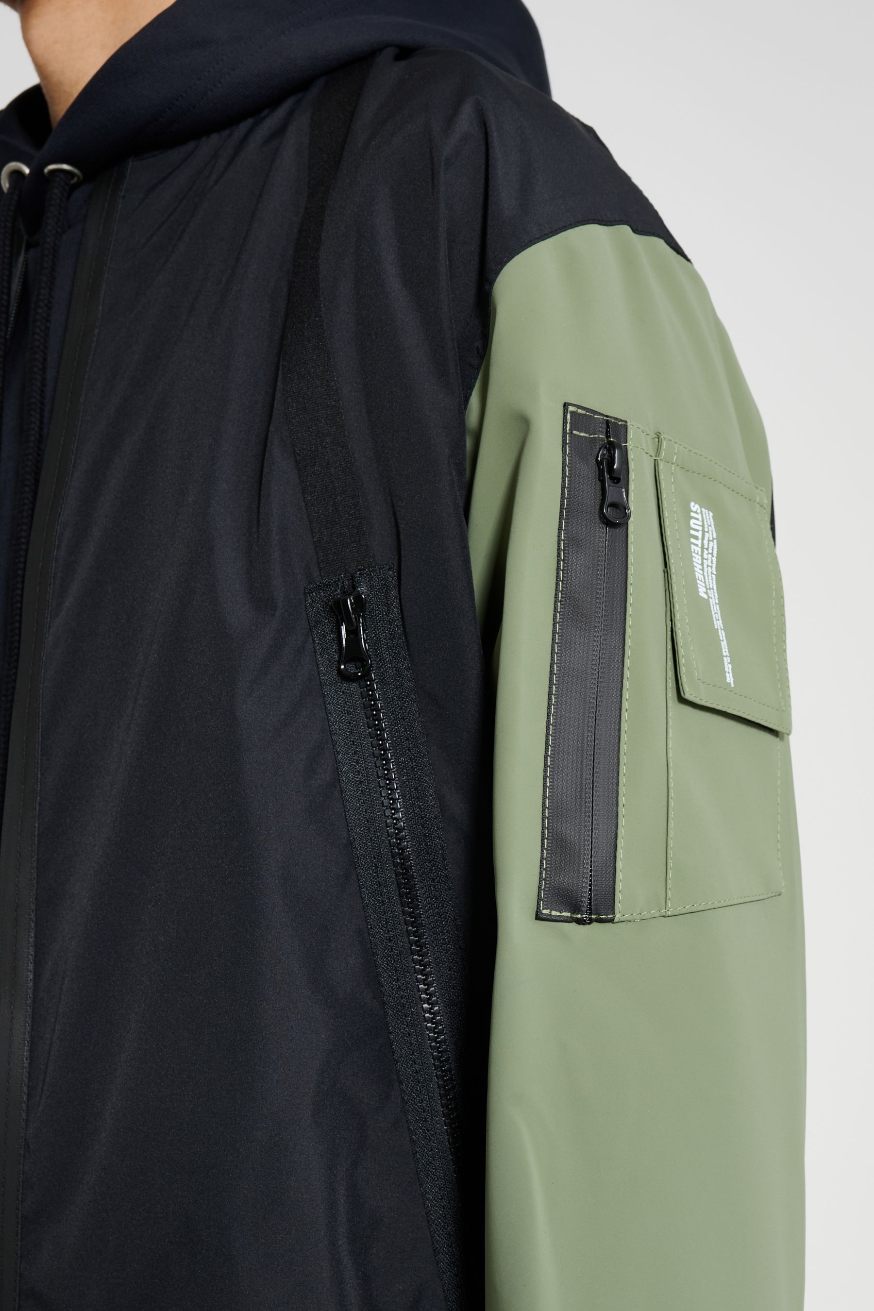 stutterheim bredsand zip bomber jacket black men jackets