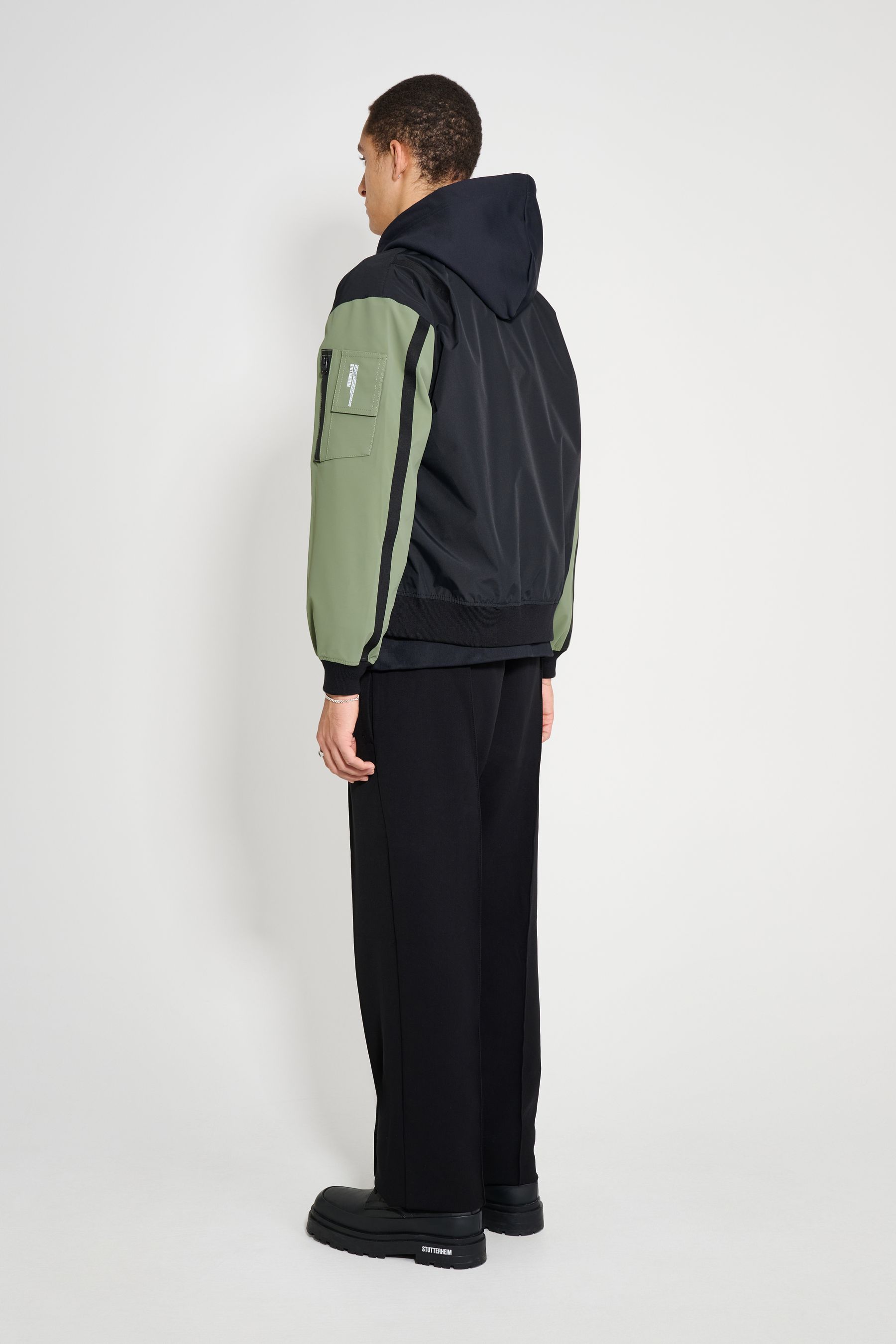stutterheim bredsand zip bomber jacket black men jackets