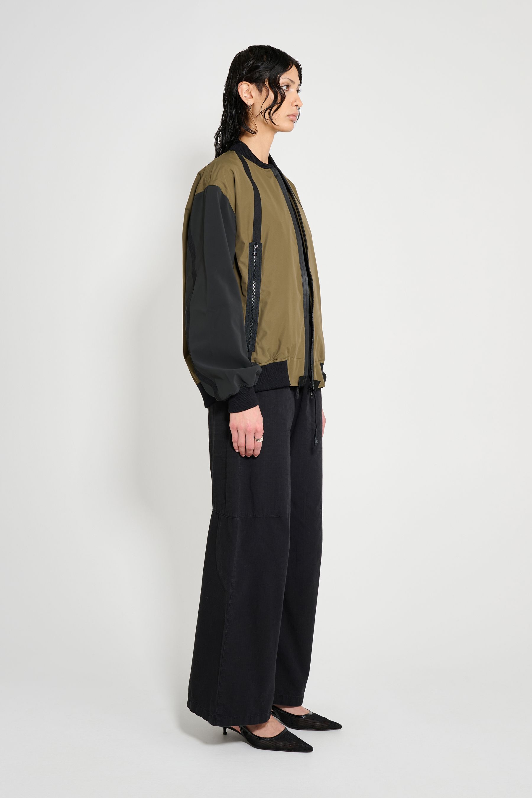 stutterheim bredsand zip bomber jacket green women jackets