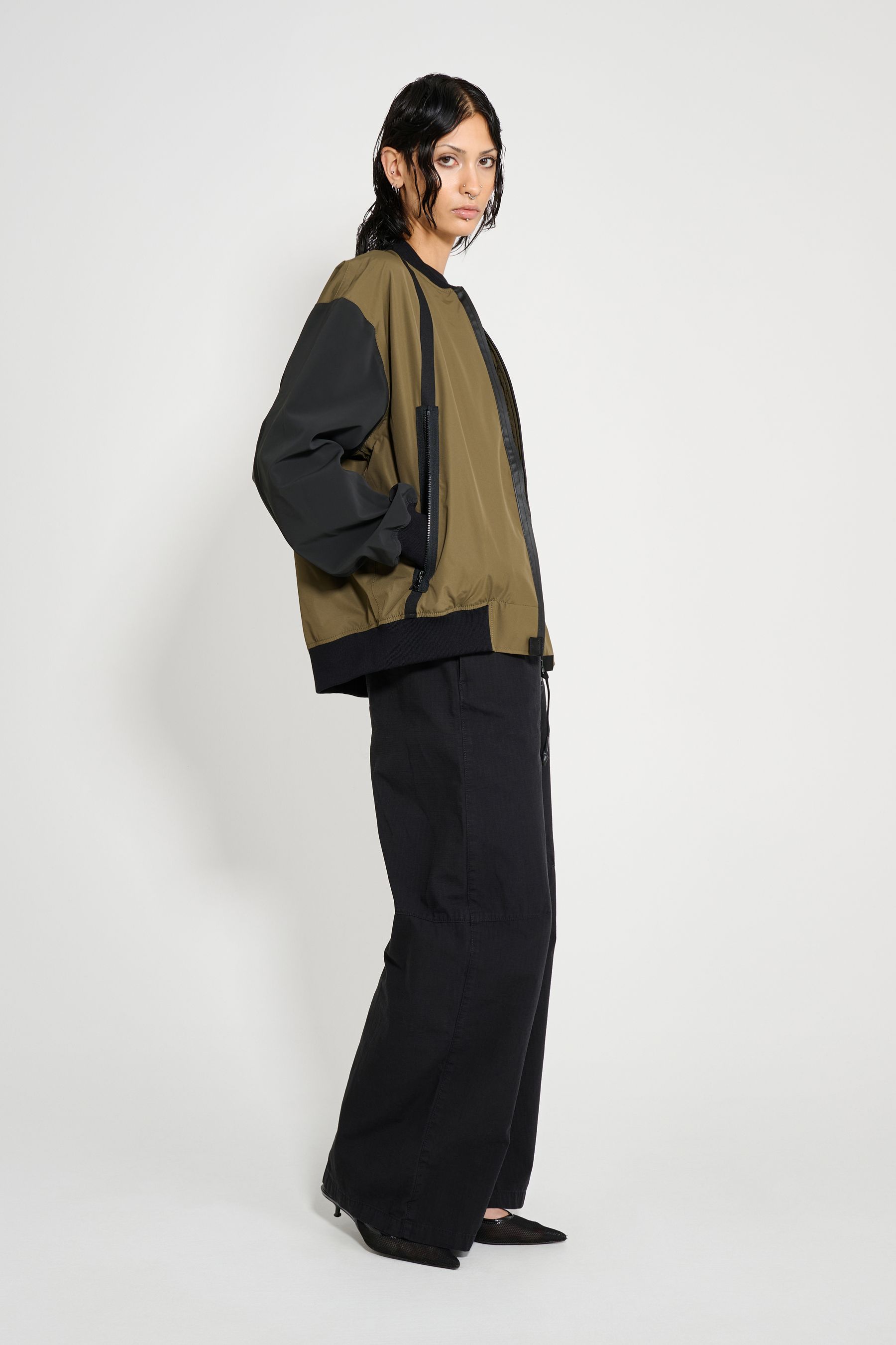stutterheim bredsand zip bomber jacket green women jackets