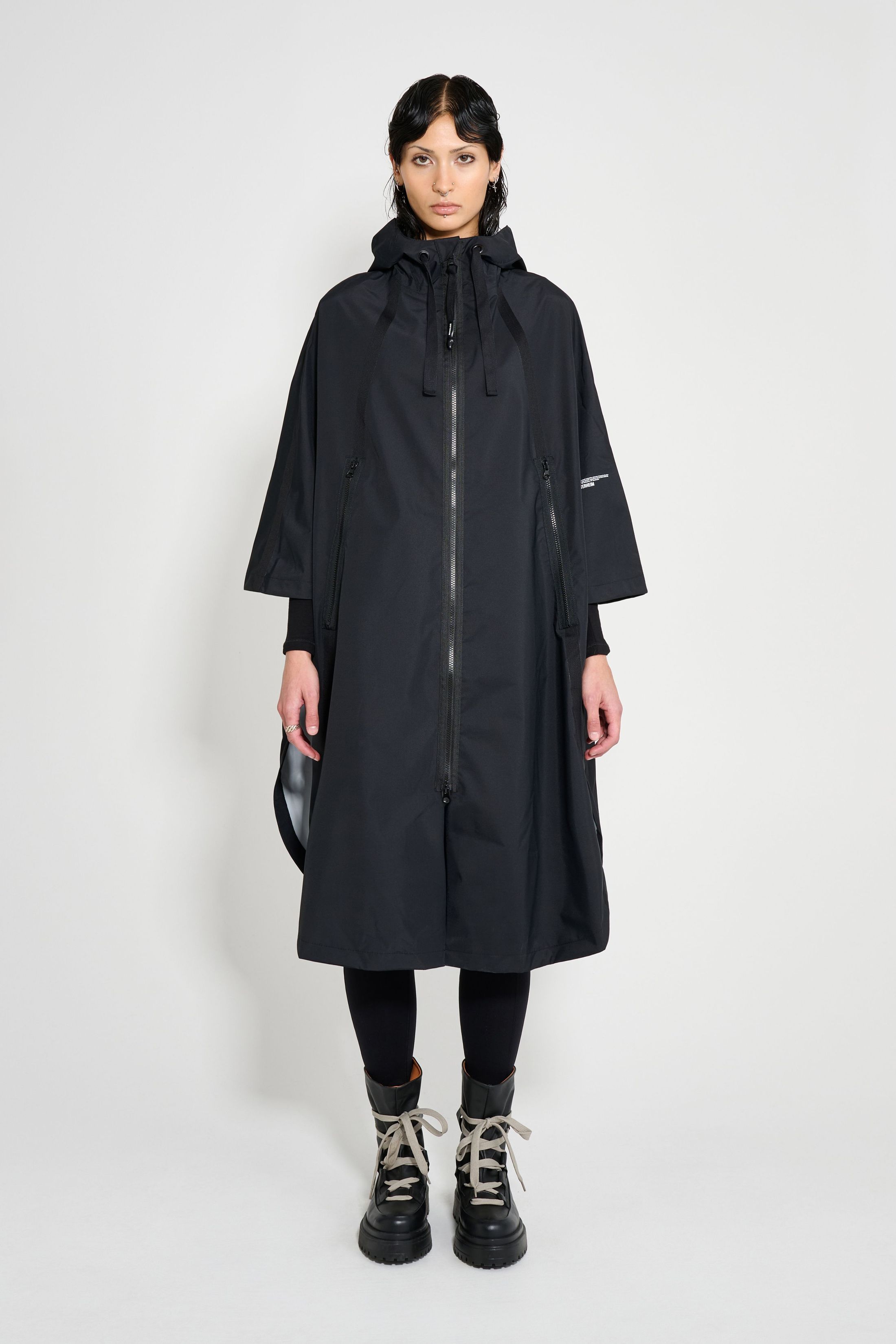 stutterheim concert tape poncho black women jackets ponchos