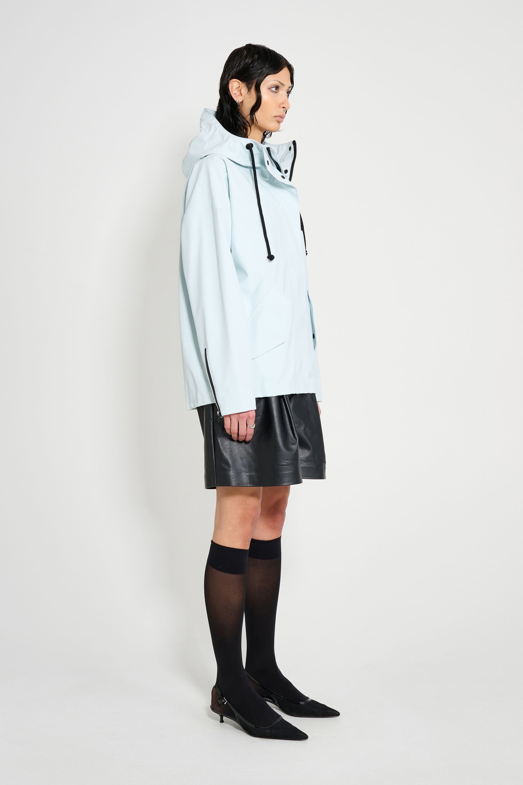 stutterheim faversham matte raincoat frost grey women jackets