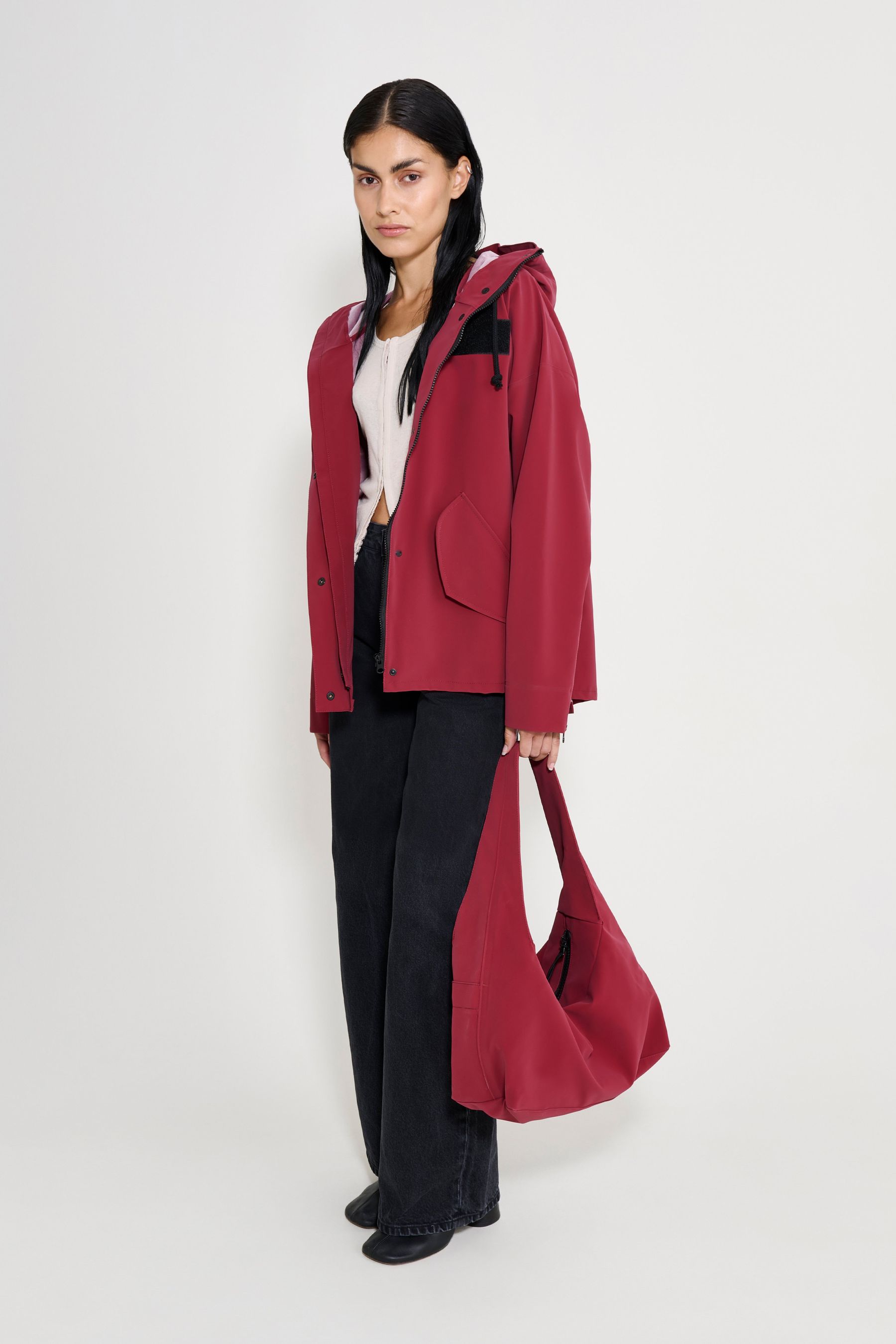 stutterheim faversham matte raincoat burgundy women jackets