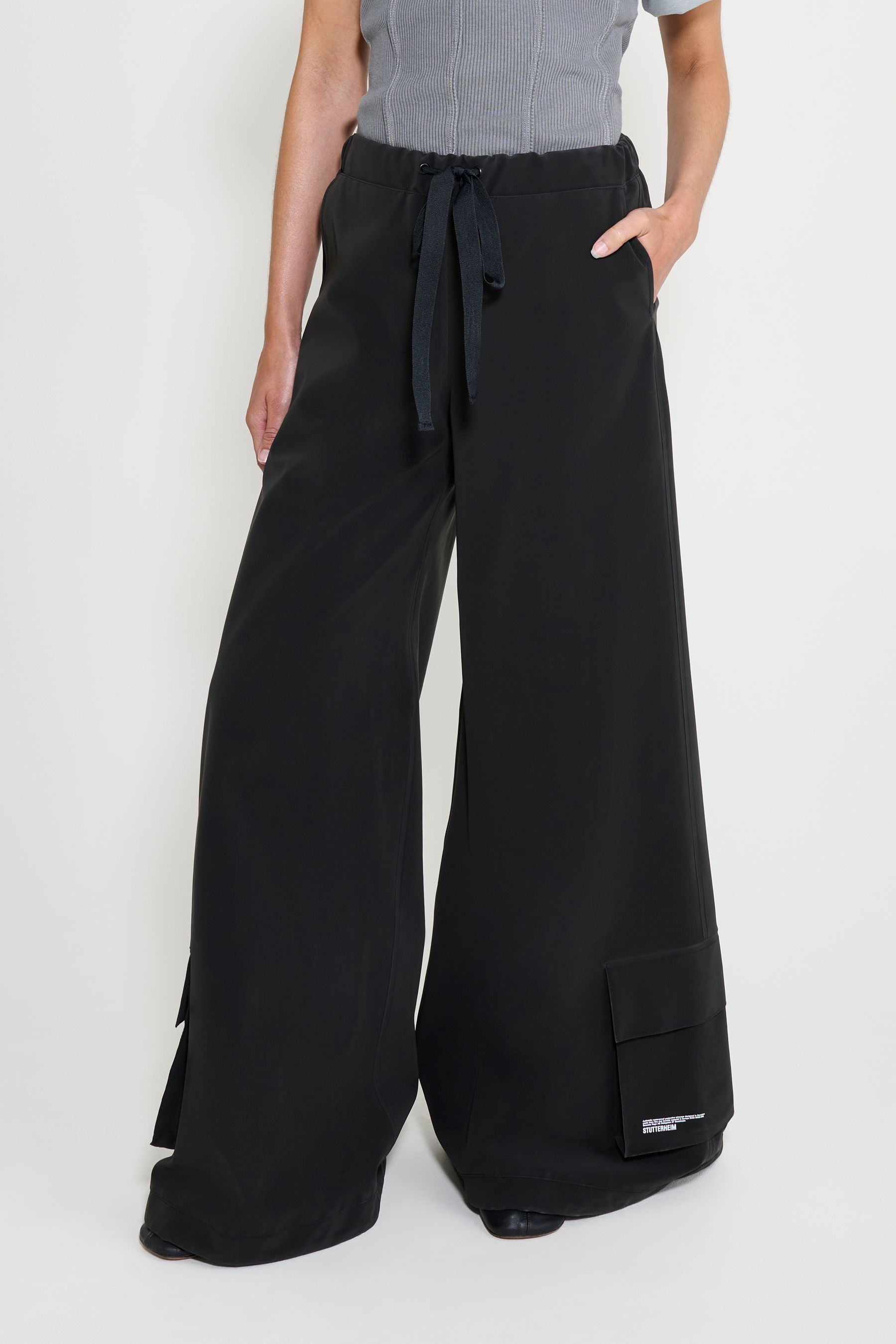 stutterheim karla pocket trousers black women bottoms