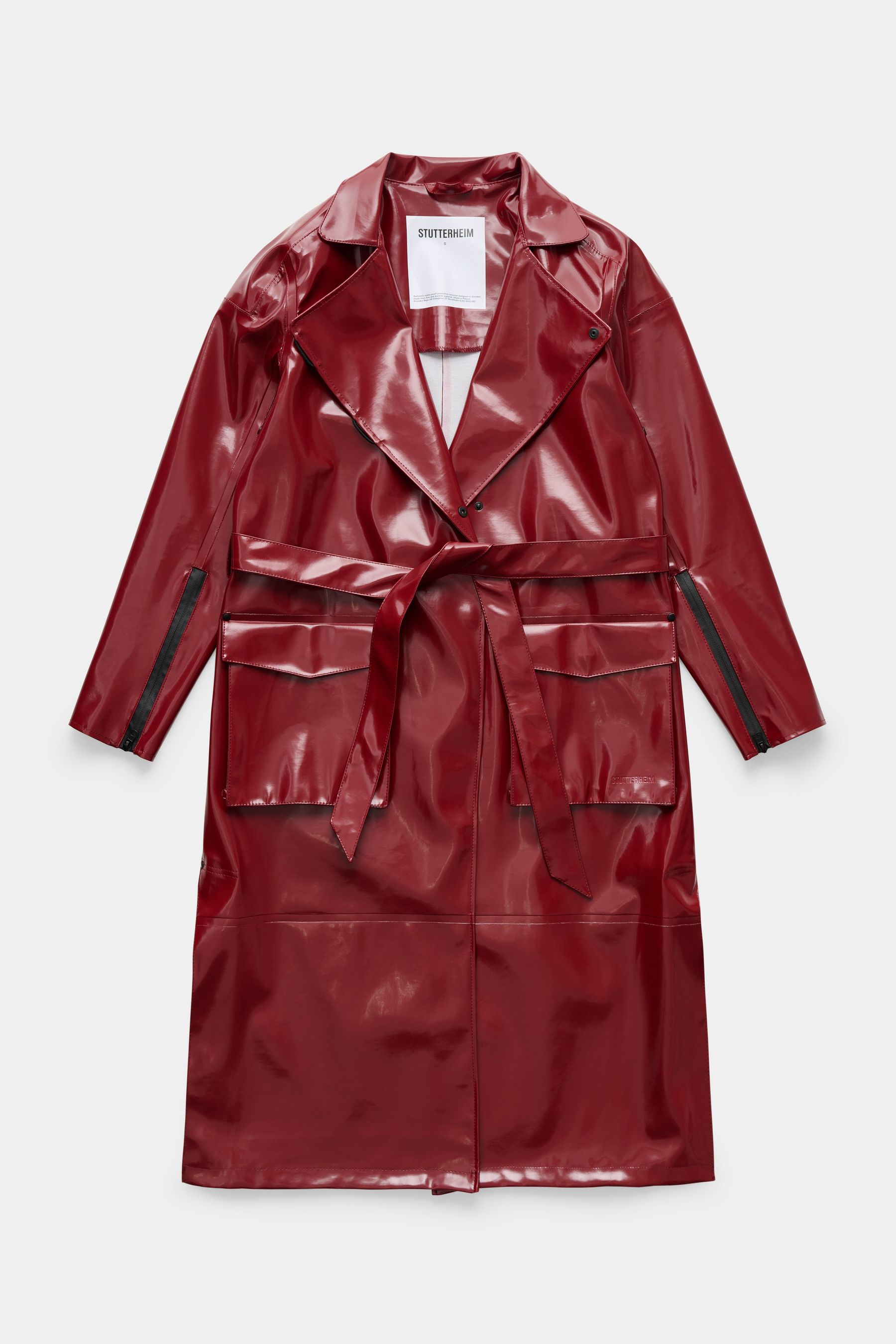 stutterheim kista opal trench coat burgundy women jackets trench-coats