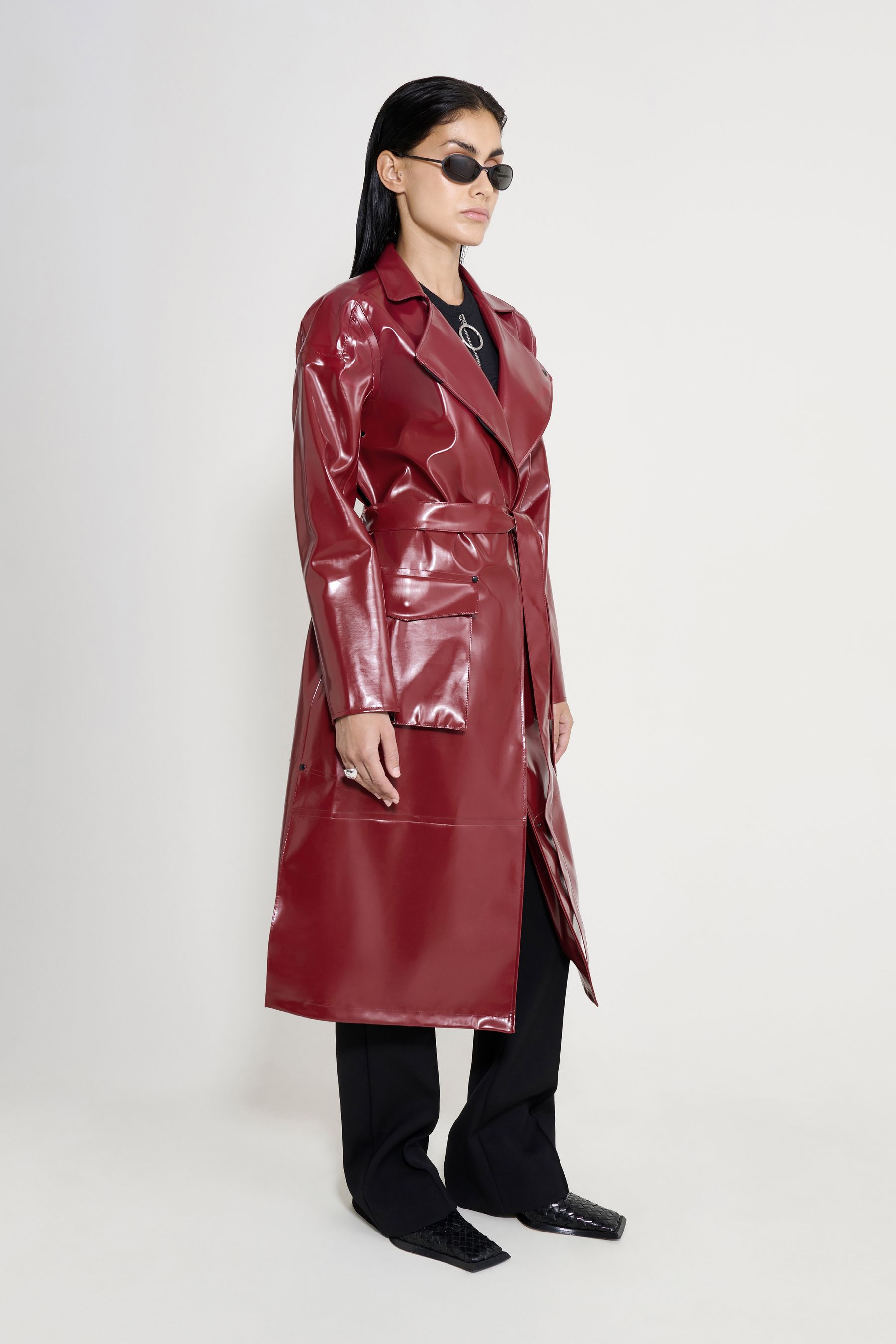 stutterheim kista opal trench coat burgundy women jackets trench-coats