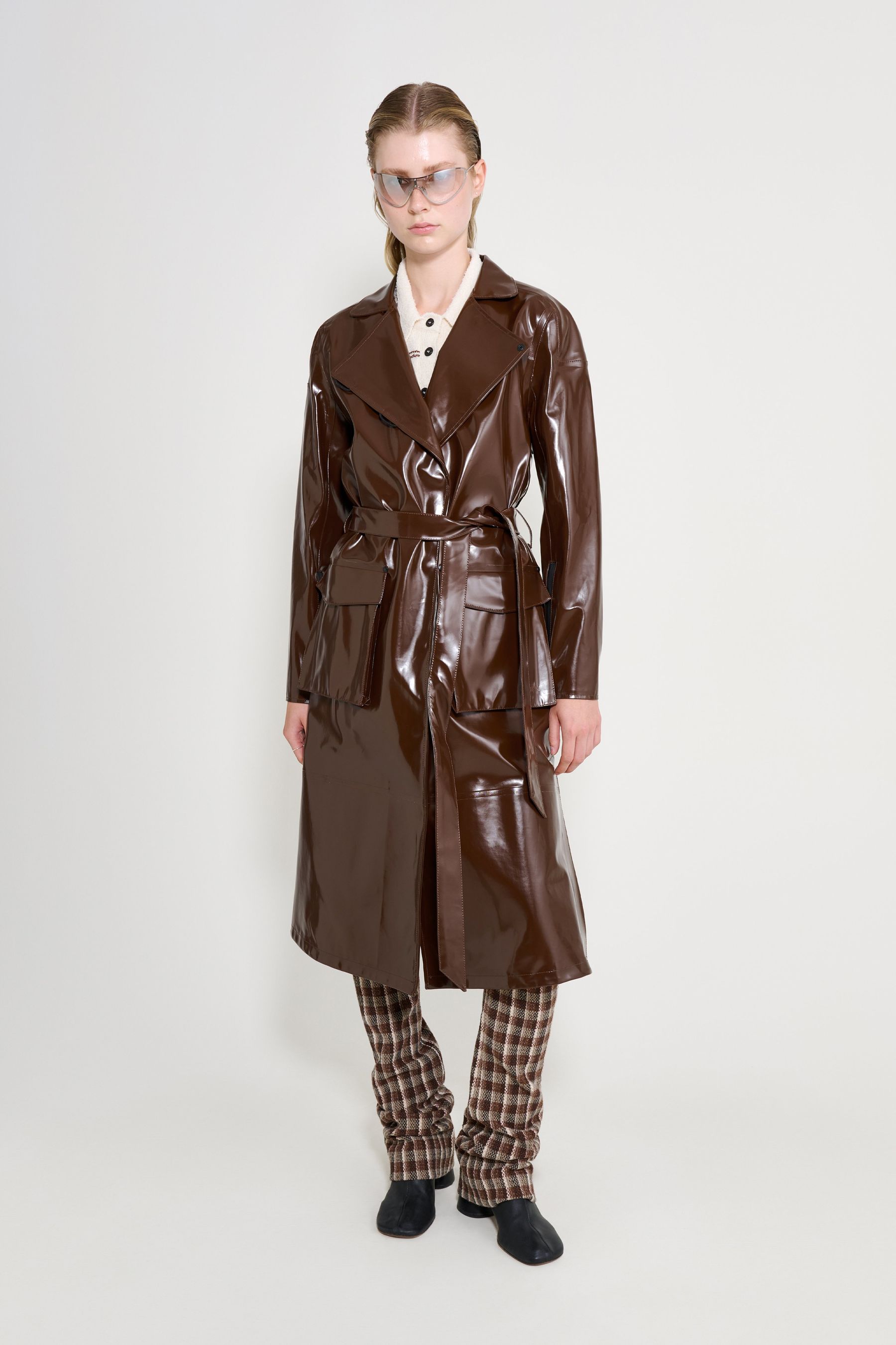 stutterheim kista opal trench coat dark brown women jackets trench-coats