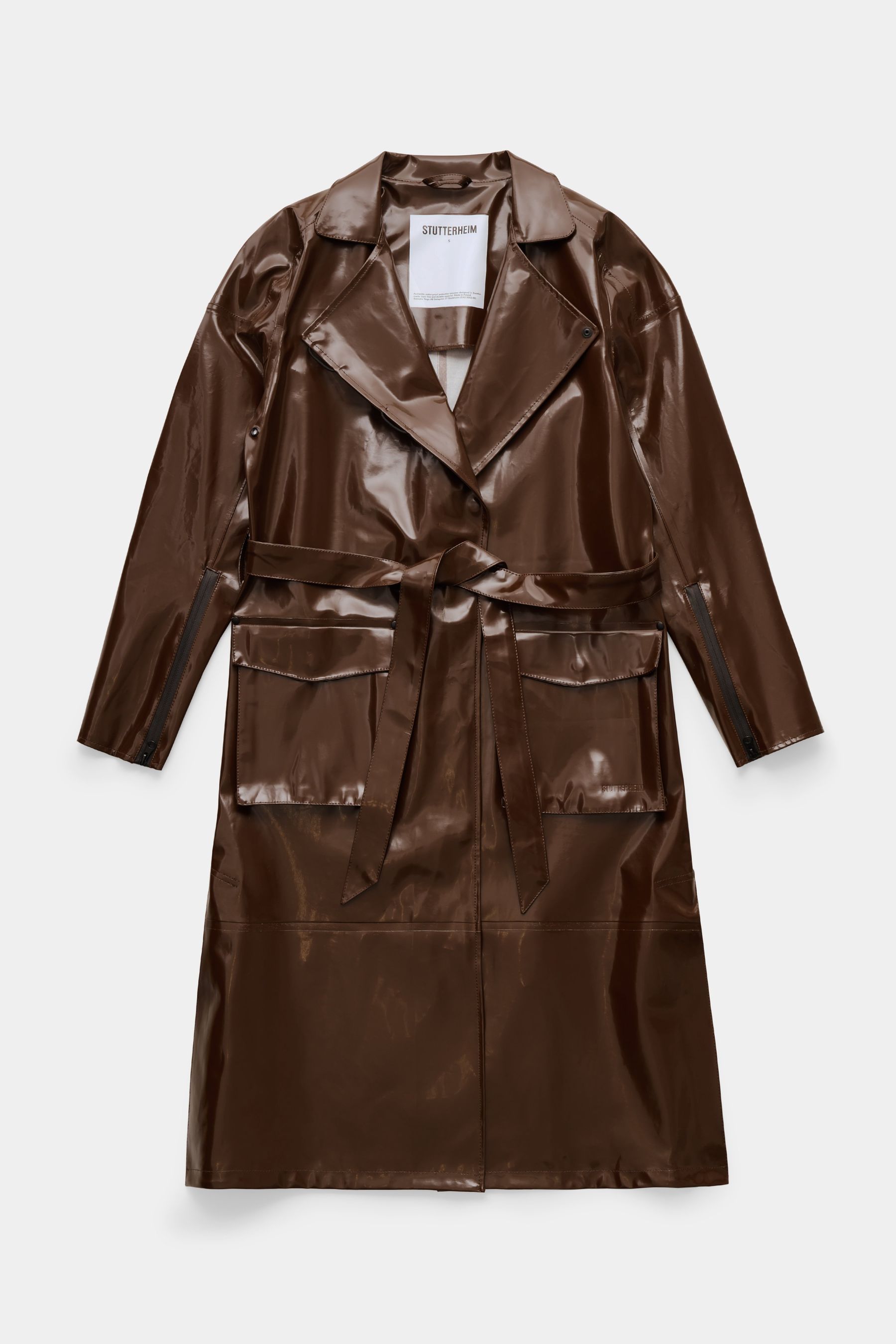 stutterheim kista opal trench coat dark brown women jackets trench-coats