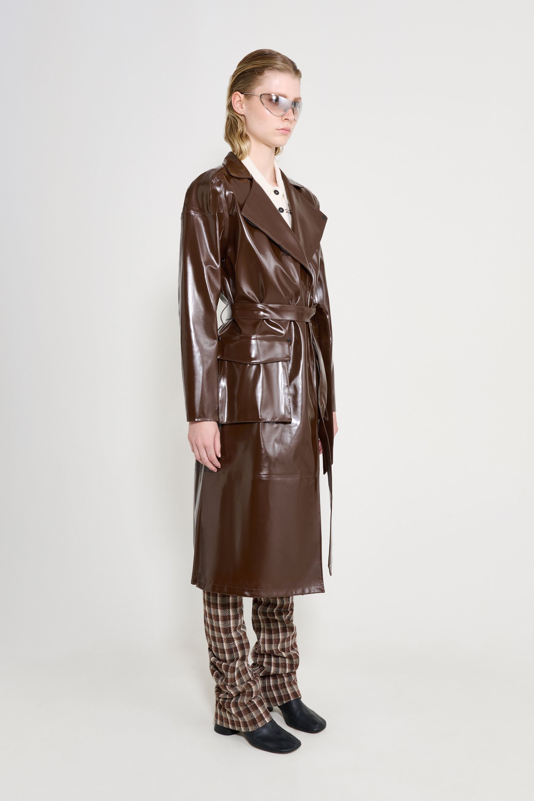 stutterheim kista opal trench coat dark brown women jackets trench-coats