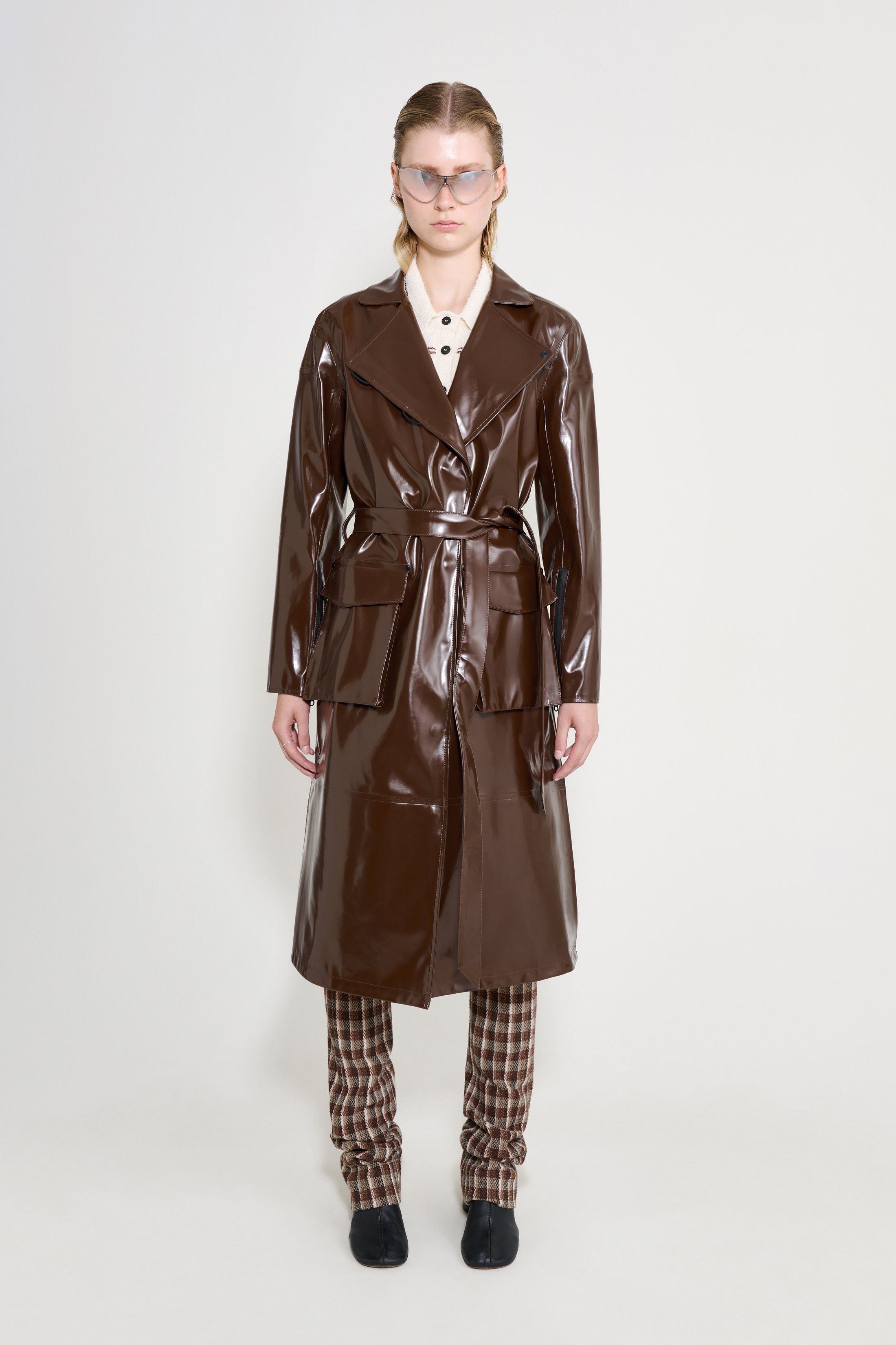 stutterheim kista opal trench coat dark brown women jackets trench-coats