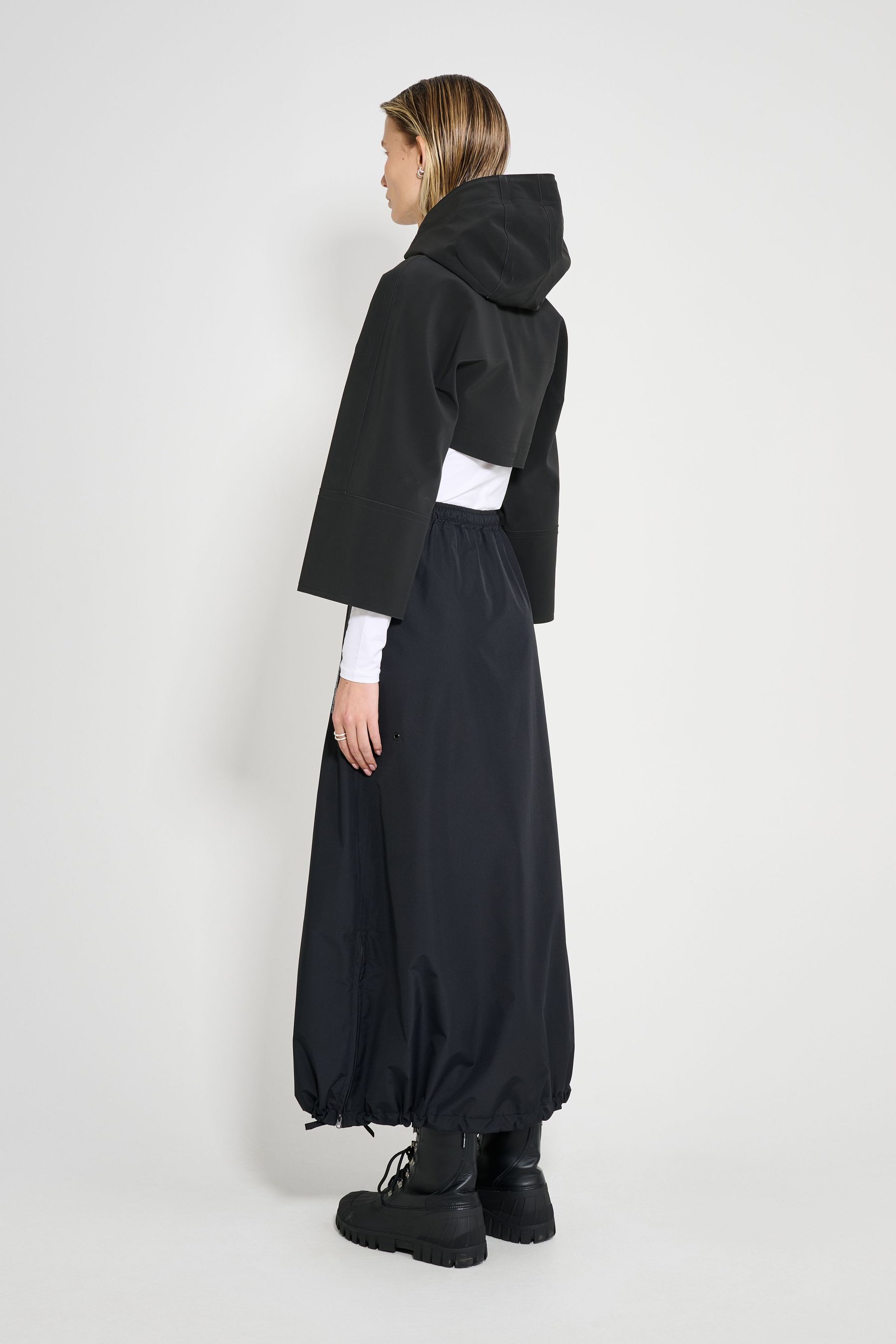 stutterheim lilla tre cropped raincoat black women jackets raincoats