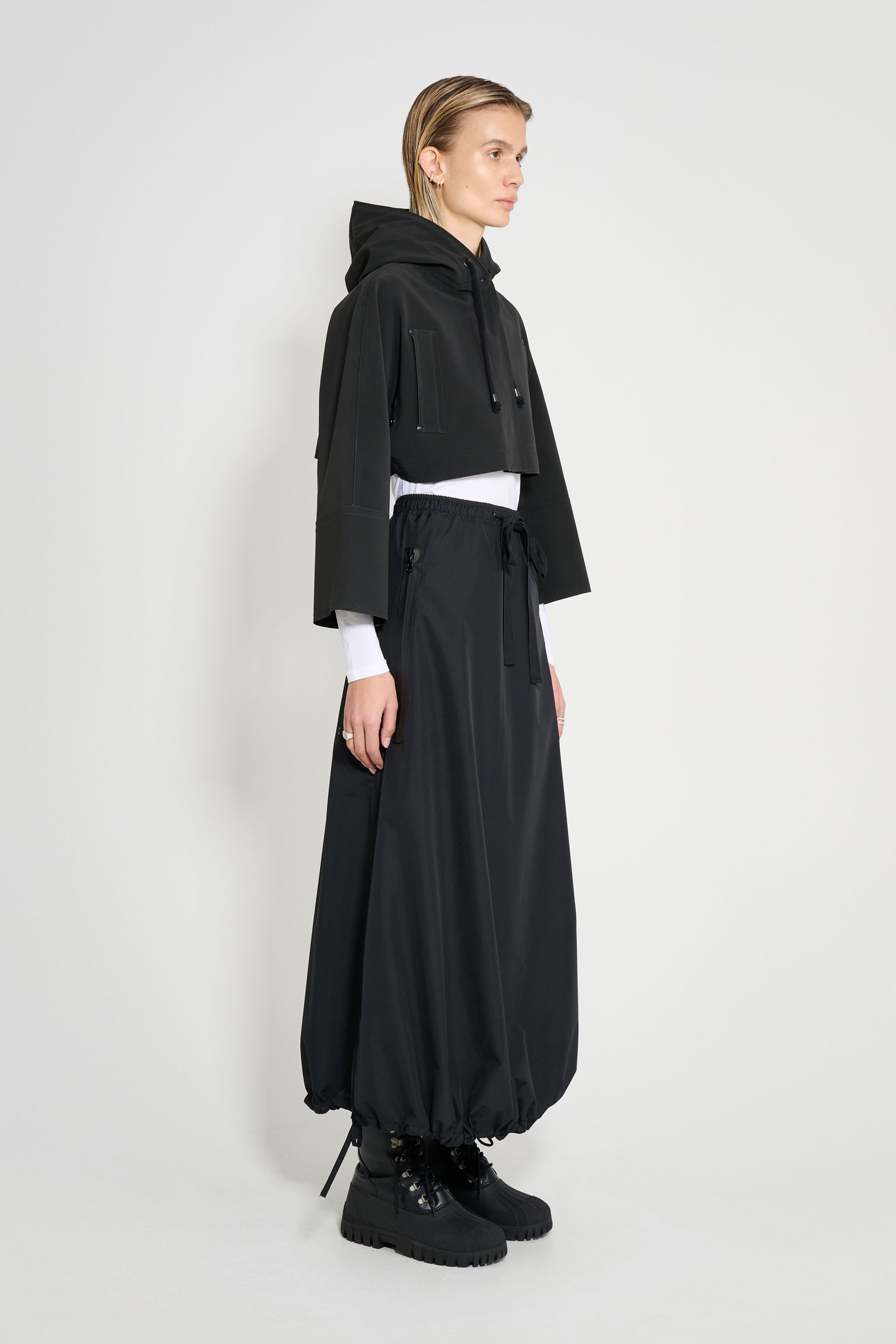 stutterheim lilla tre cropped raincoat black women jackets raincoats