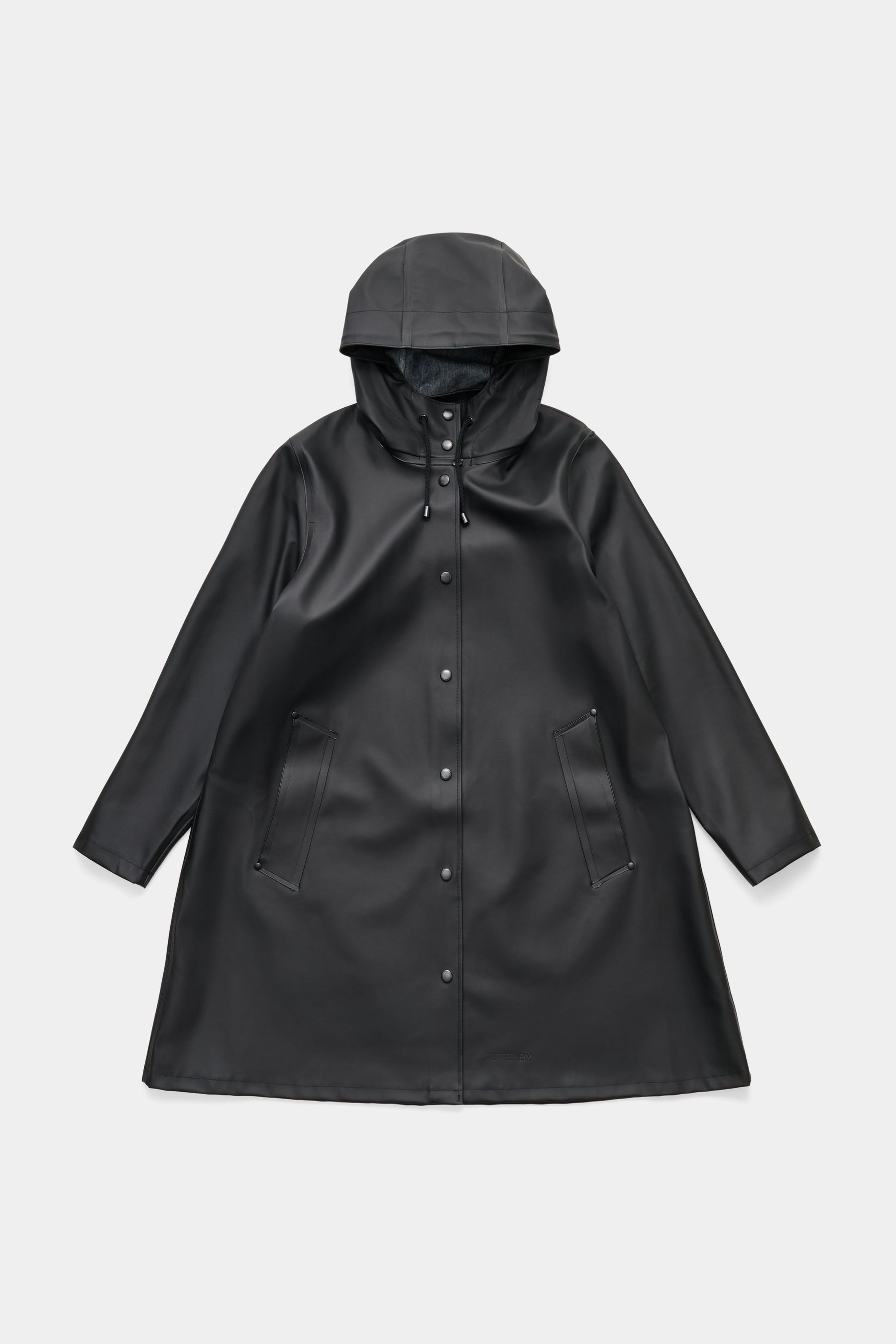 stutterheim mosebacke original a-line raincoat black women jackets raincoats