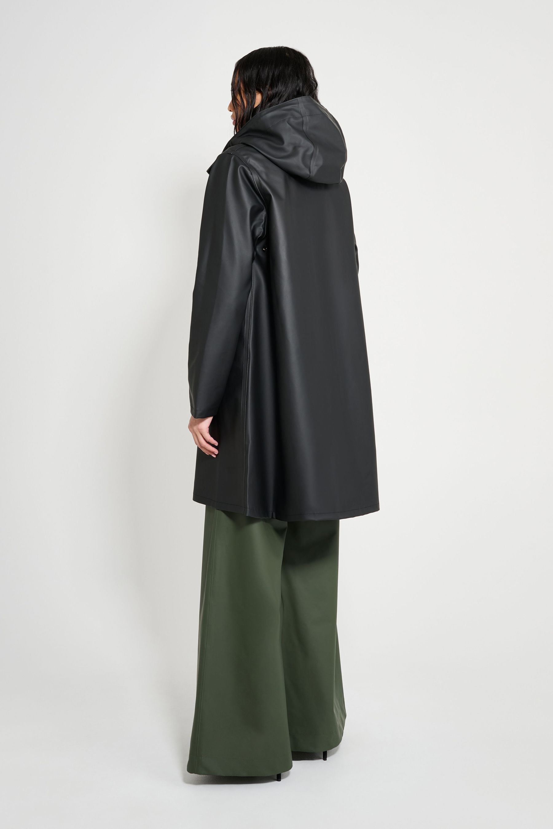 stutterheim mosebacke original a-line raincoat black women jackets raincoats