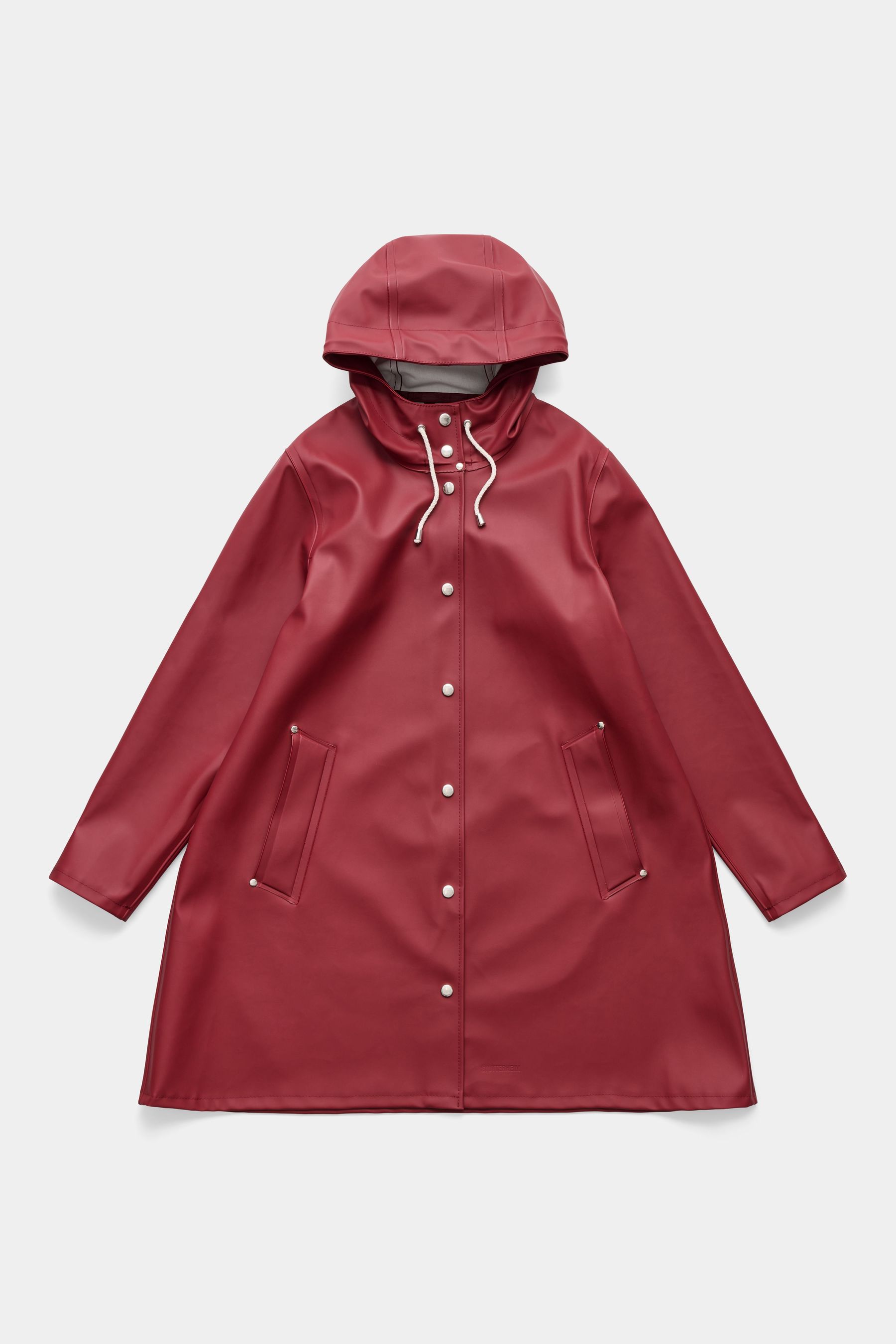 stutterheim mosebacke original a-line raincoat burgundy spring-pop-up-colours