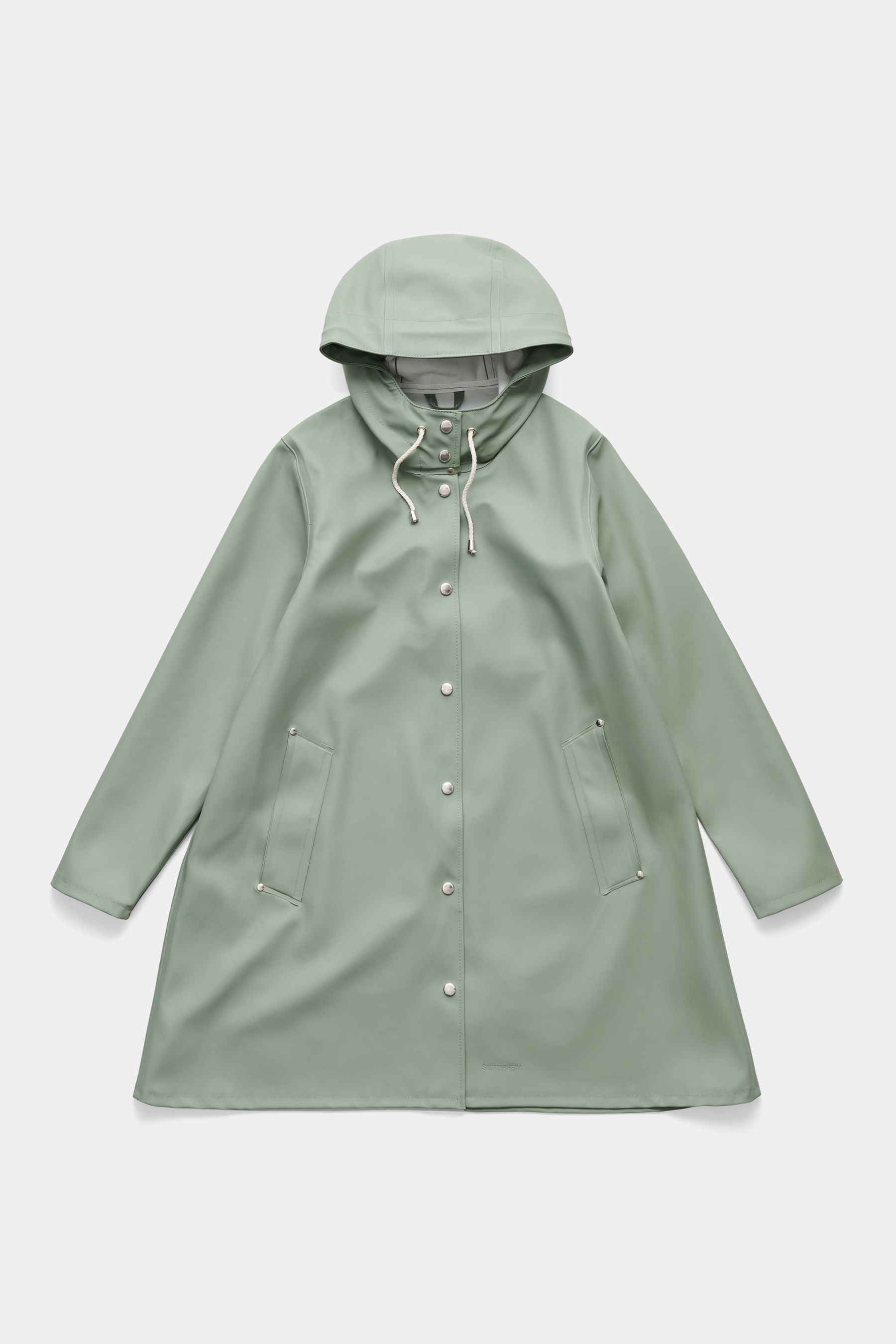 stutterheim mosebacke original a-line raincoat khaki green women jackets