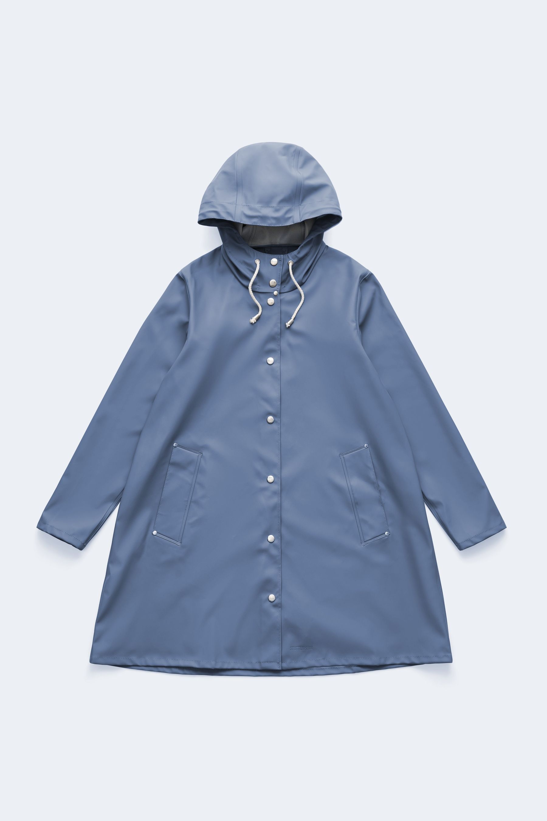stutterheim mosebacke lightweight raincoat ash blue women jackets raincoats
