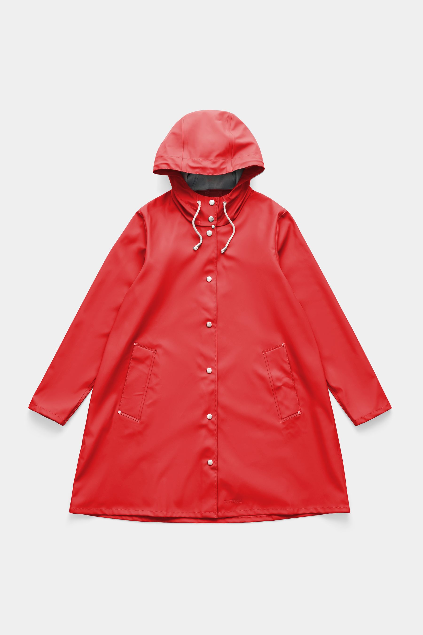 stutterheim mosebacke lightweight raincoat washed red women jackets raincoats