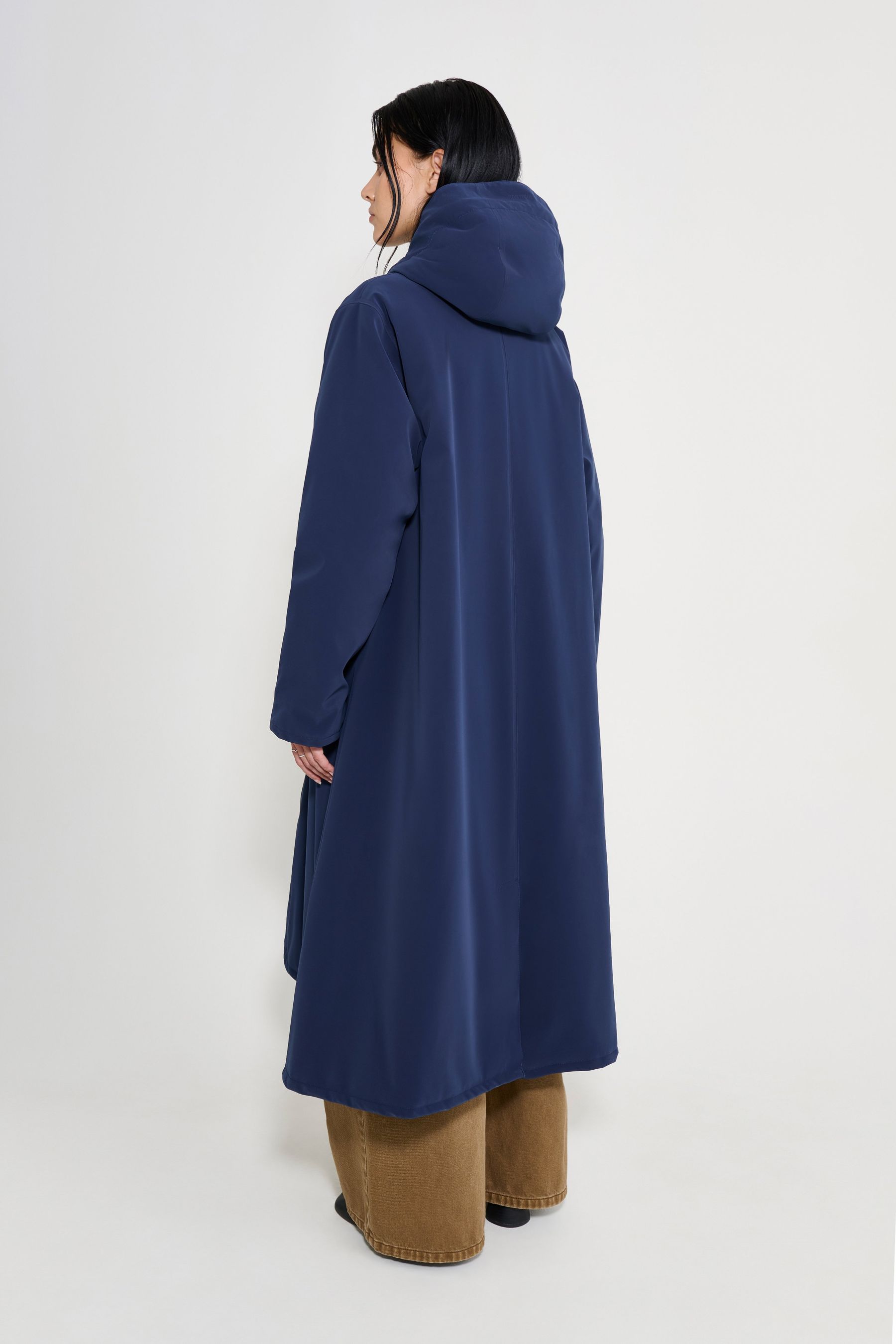 stutterheim mosebacke long matte winter coat navy women jackets winter-coats