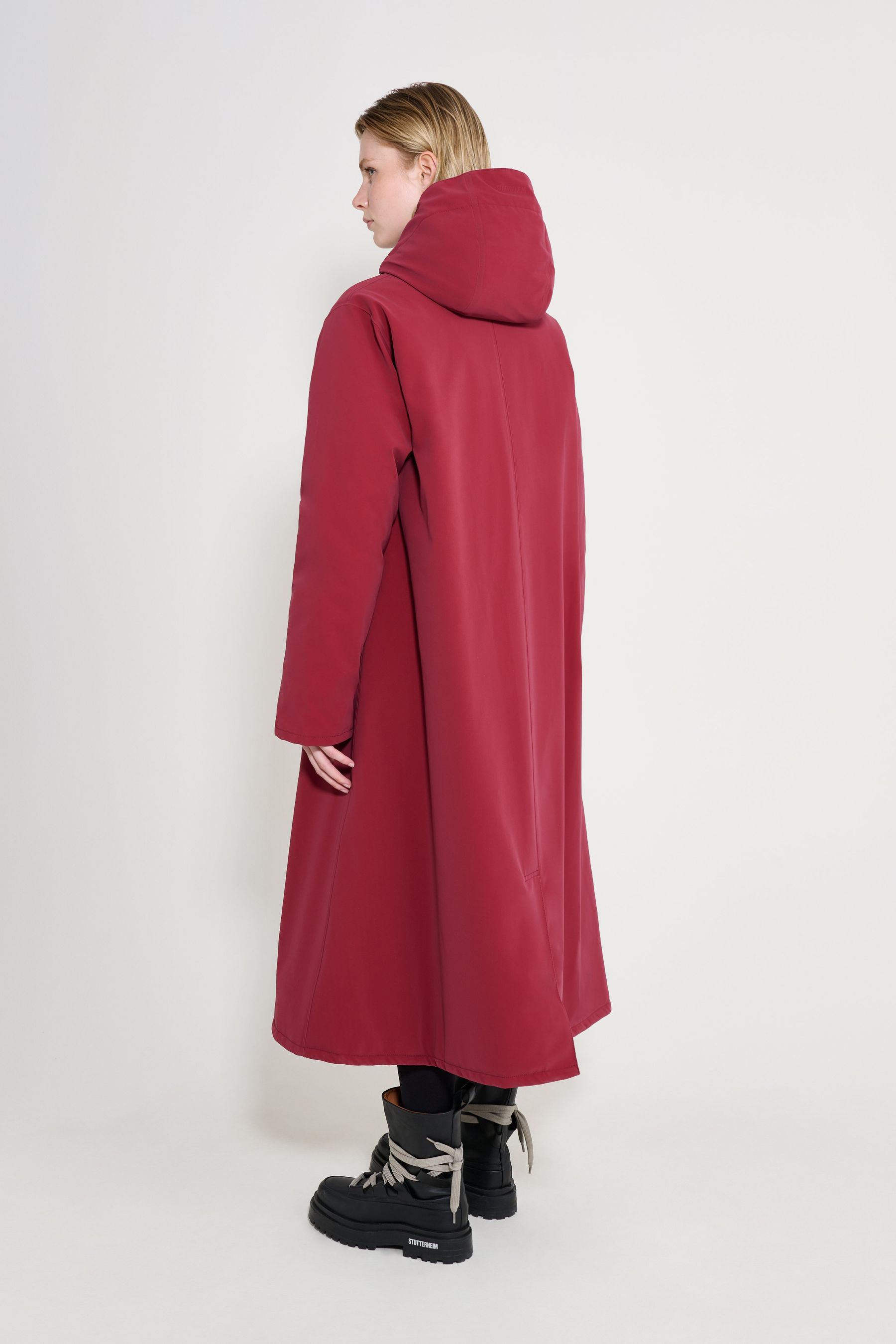 stutterheim mosebacke long winter coat burgundy women jackets winter-coats