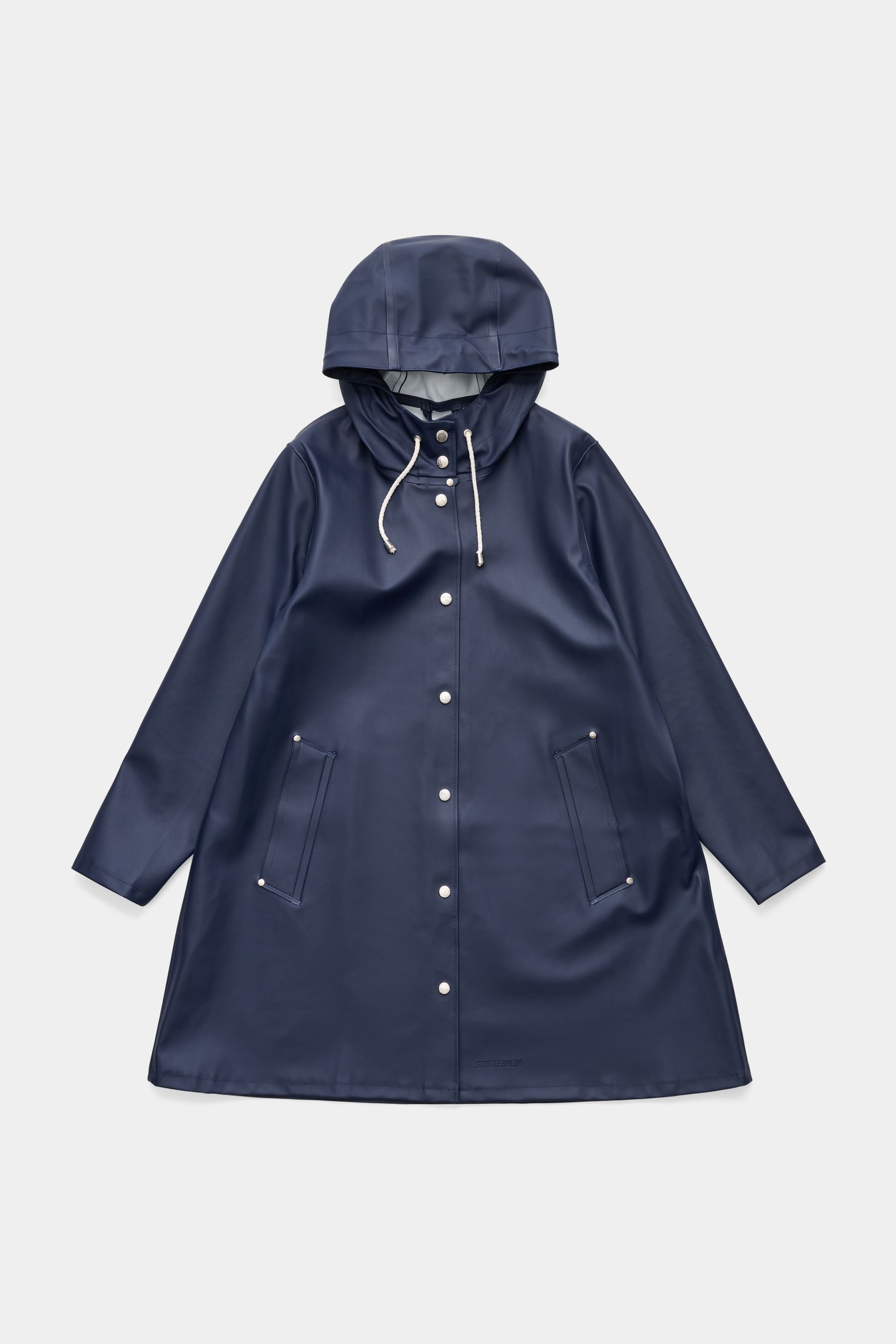 stutterheim mosebacke original a-line raincoat navy women jackets raincoats