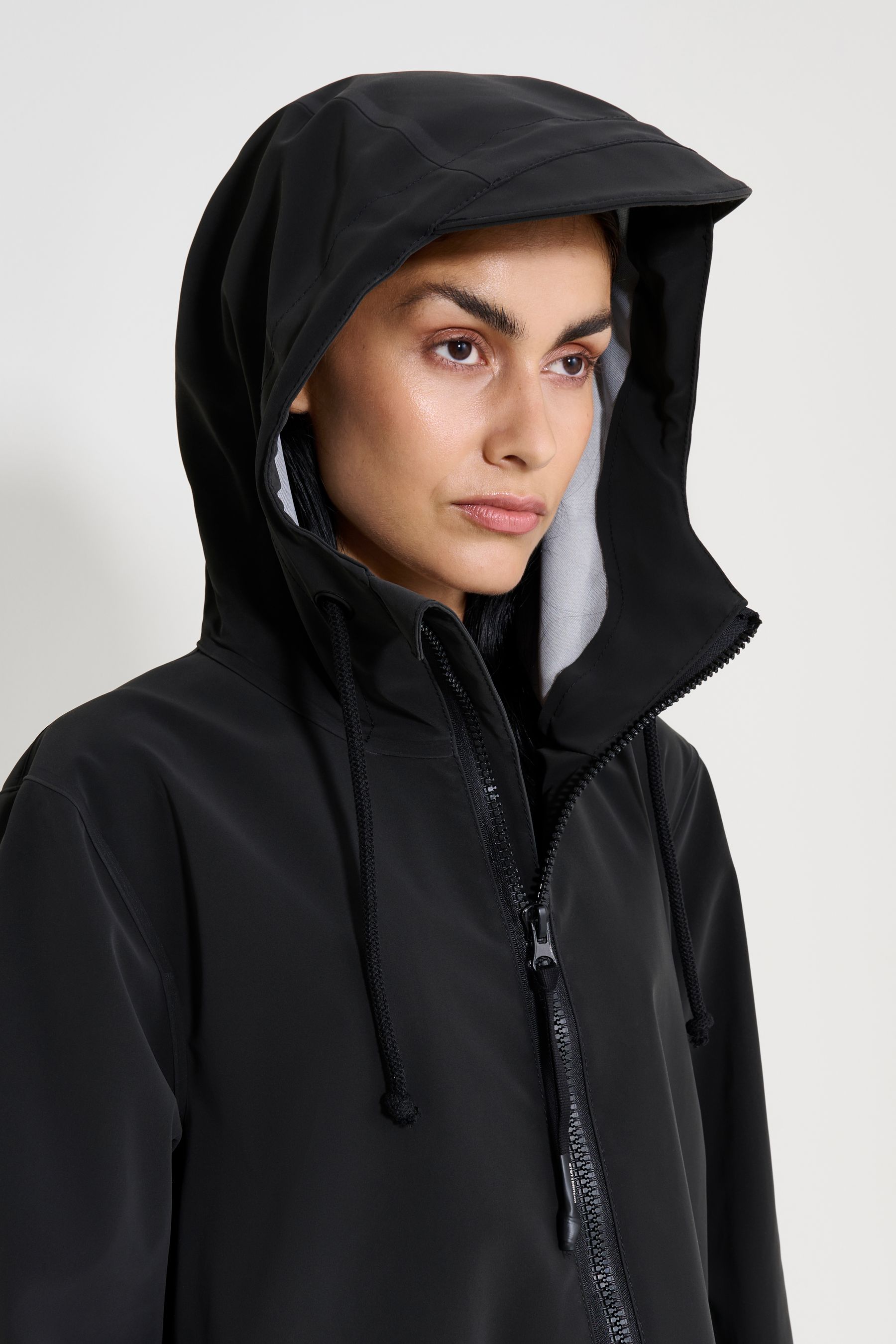 stutterheim mosebacke patch raincoat black women jackets raincoats