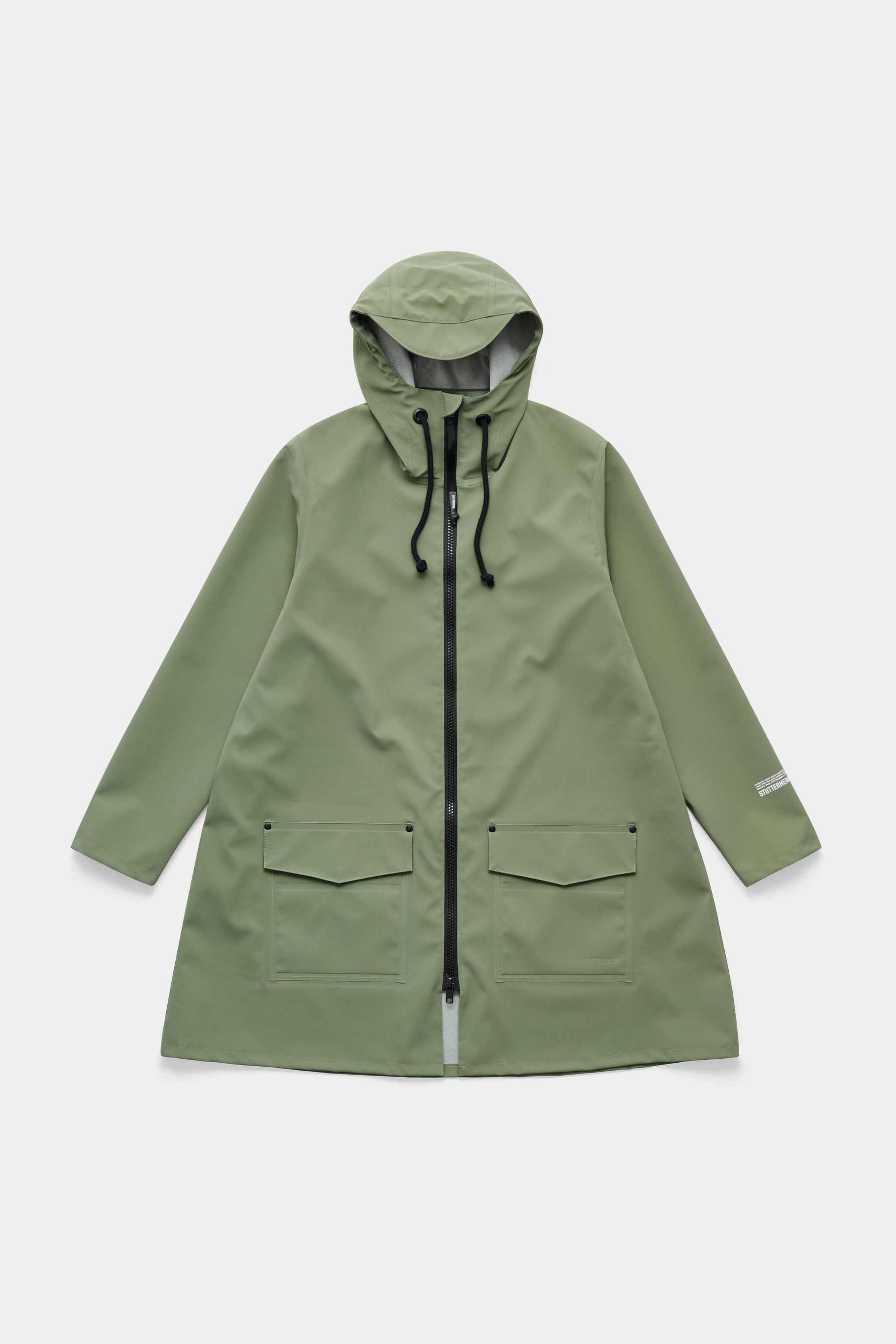 stutterheim mosebacke patch raincoat dry green women jackets raincoats