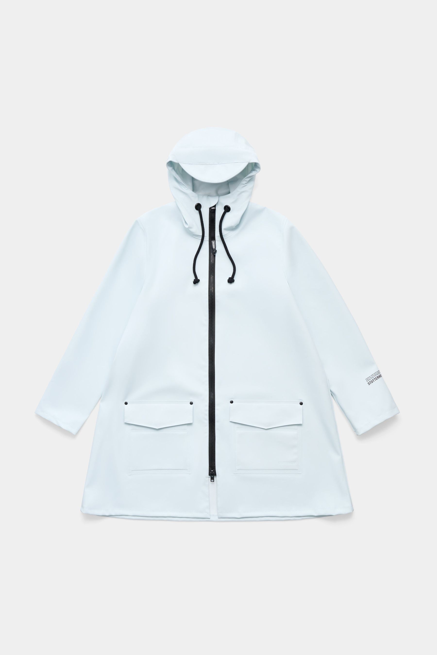 stutterheim mosebacke patch raincoat frost grey women jackets raincoats