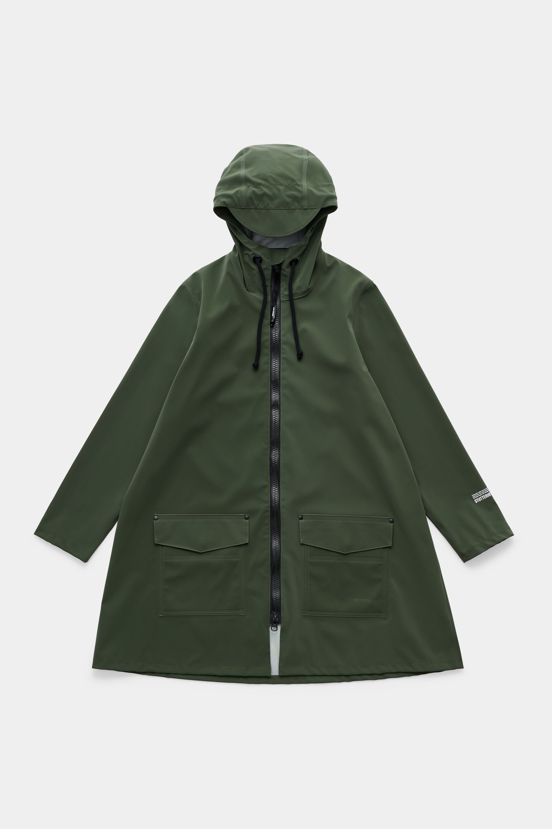 stutterheim mosebacke patch raincoat green women jackets raincoats