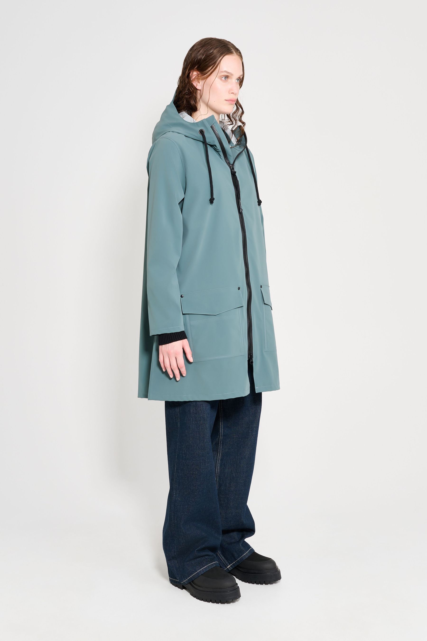 stutterheim mosebacke patch raincoat moon rock women jackets raincoats