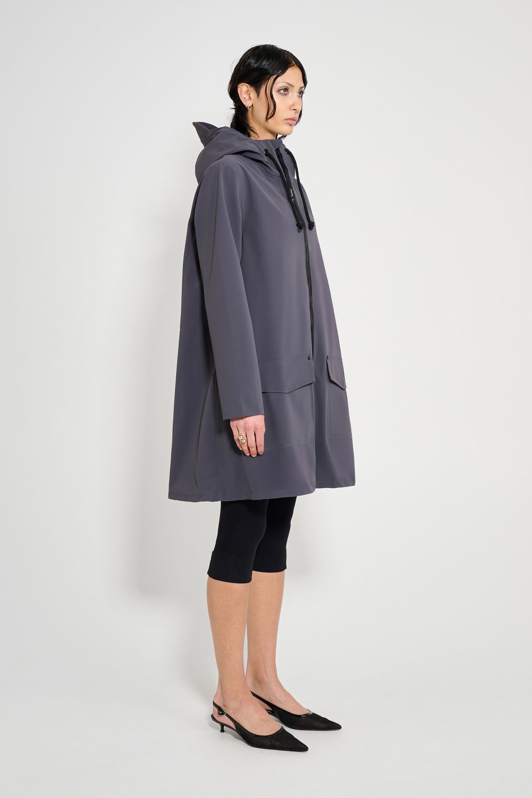 stutterheim mosebacke patch raincoat mystic blue women jackets raincoats