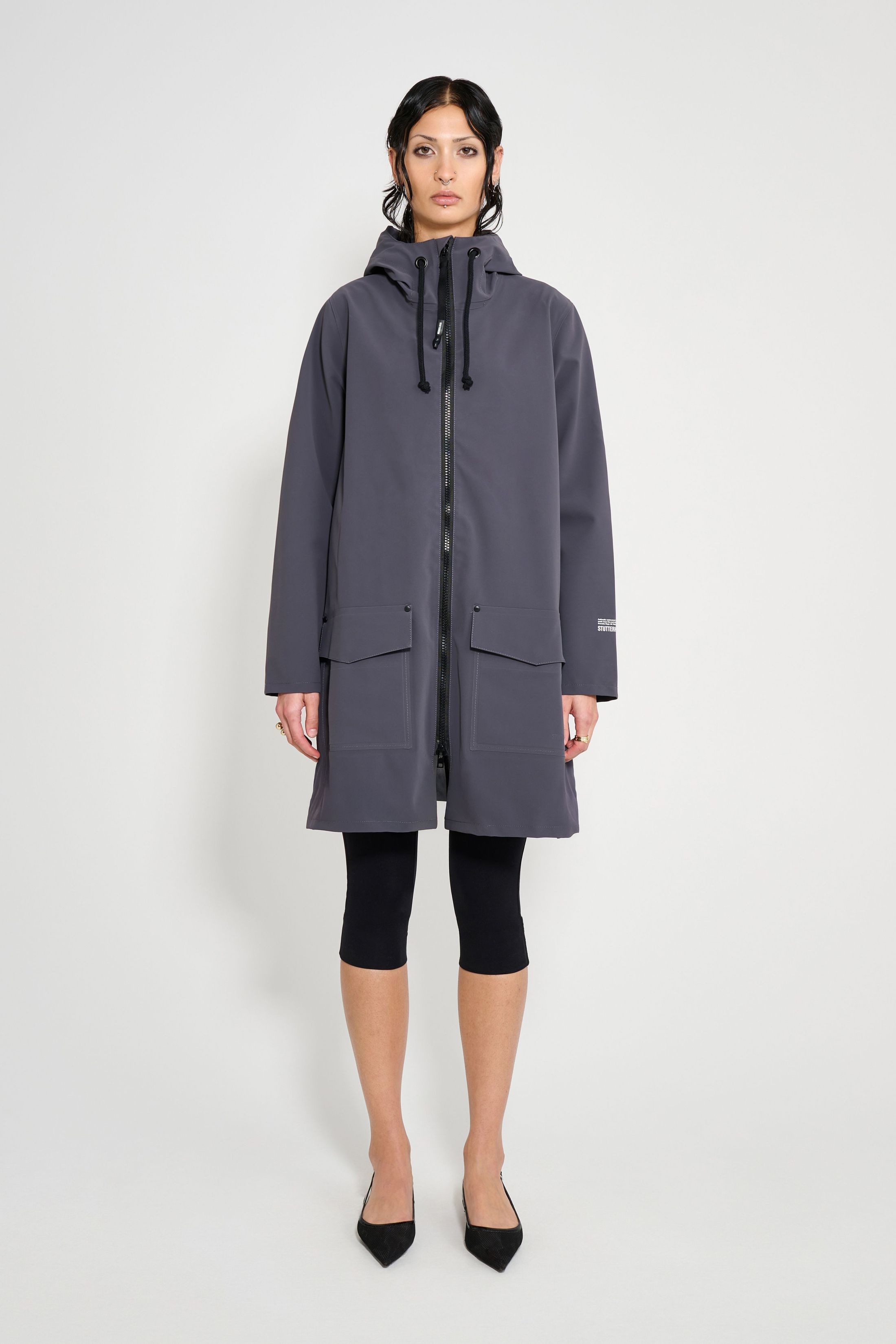stutterheim mosebacke patch raincoat mystic blue women jackets raincoats