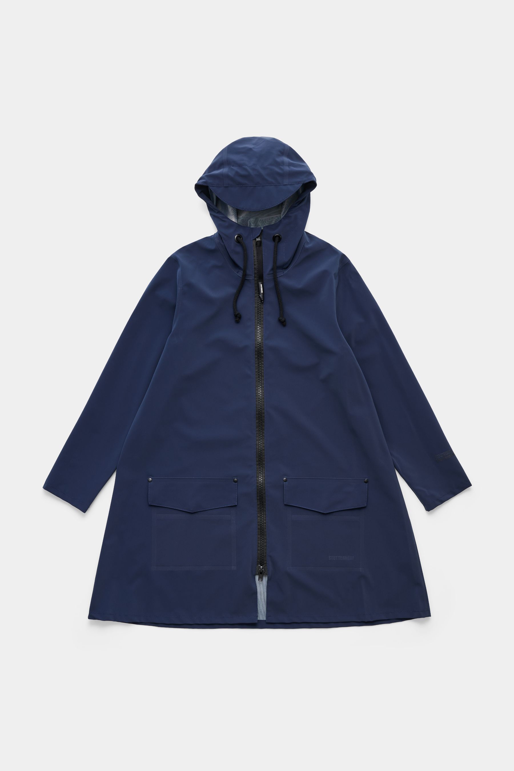 stutterheim mosebacke patch raincoat navy women jackets raincoats
