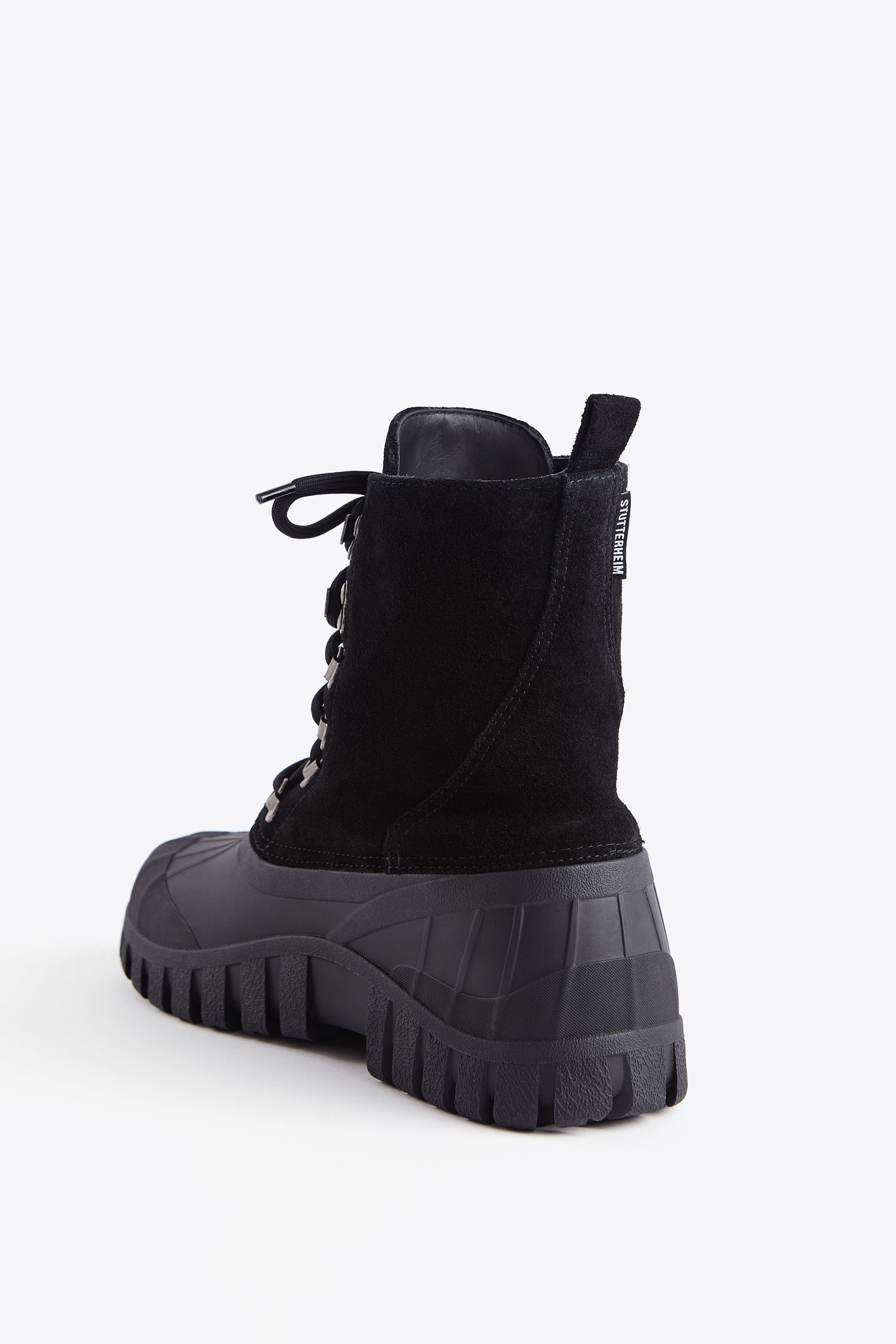 stutterheim patrol boot suede black footwear combat-boots