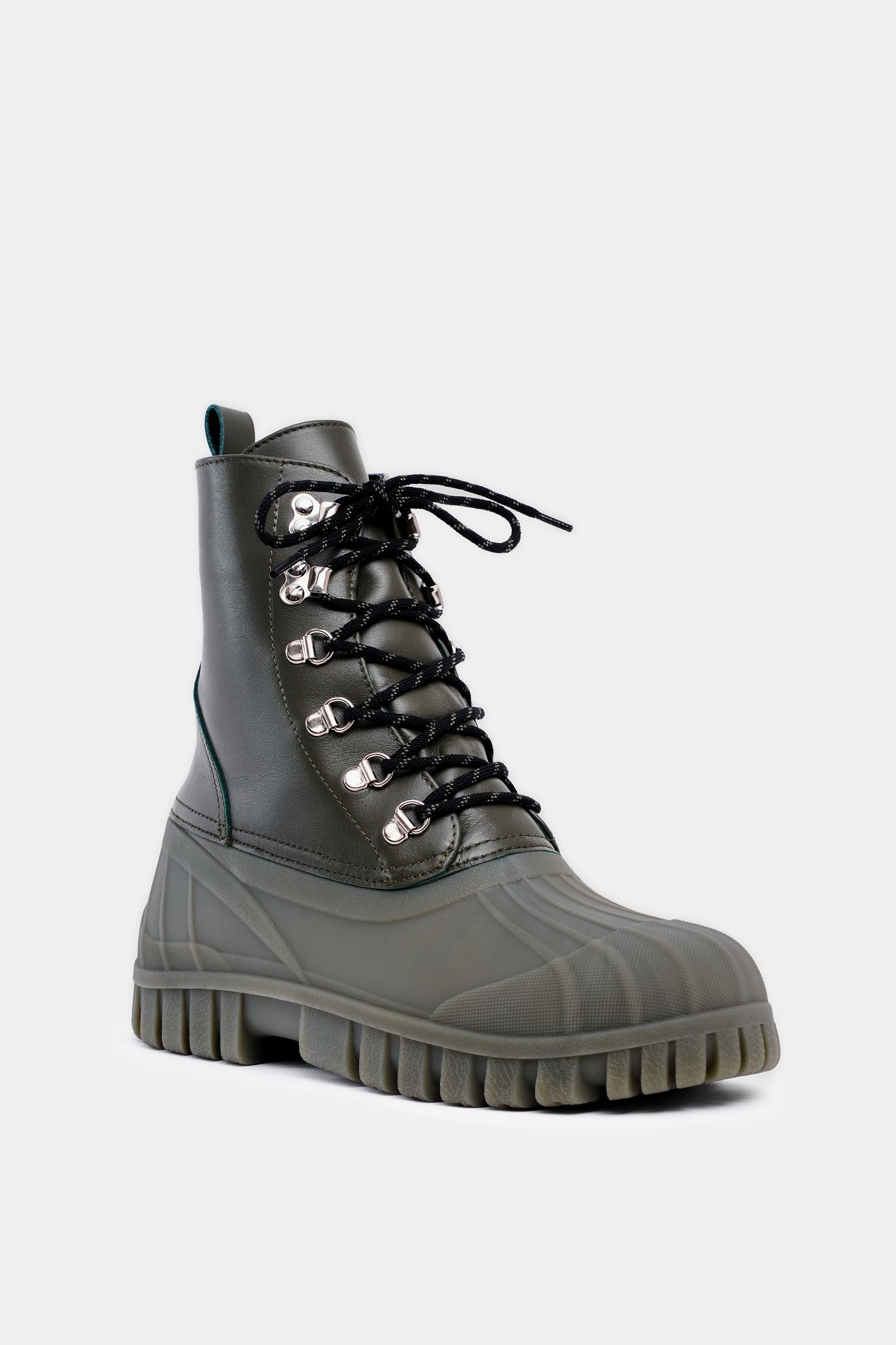 stutterheim patrol boot leather green footwear leather-boots