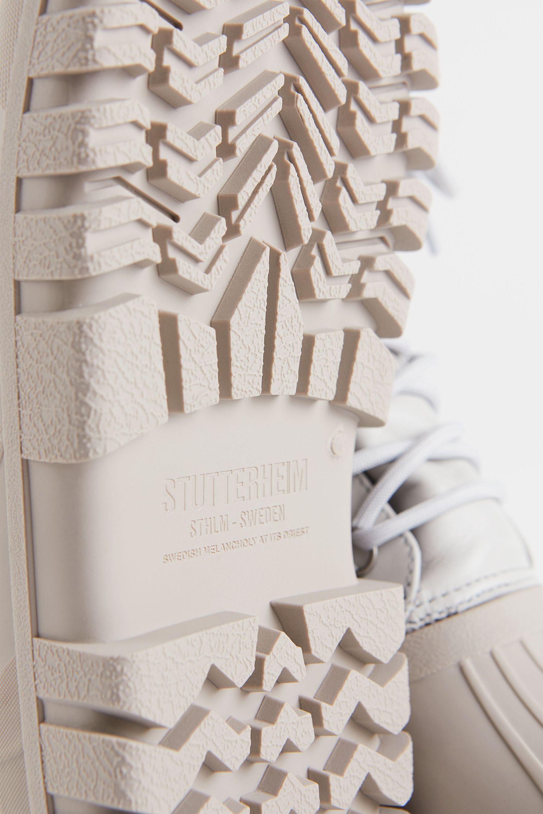 stutterheim patrol boot leather ivory footwear combat-boots