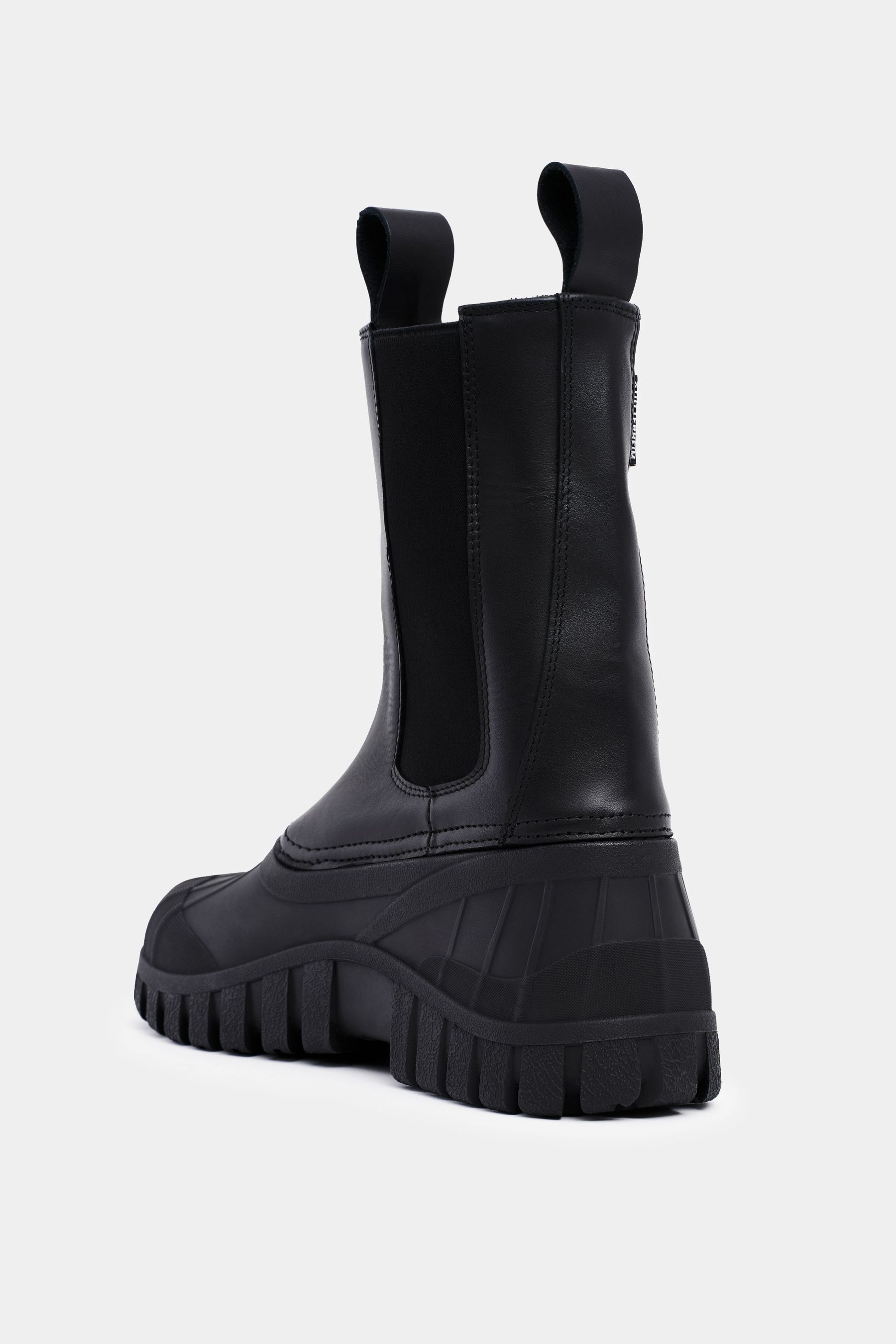 stutterheim patrol boot shaft leather black footwear leather-boots