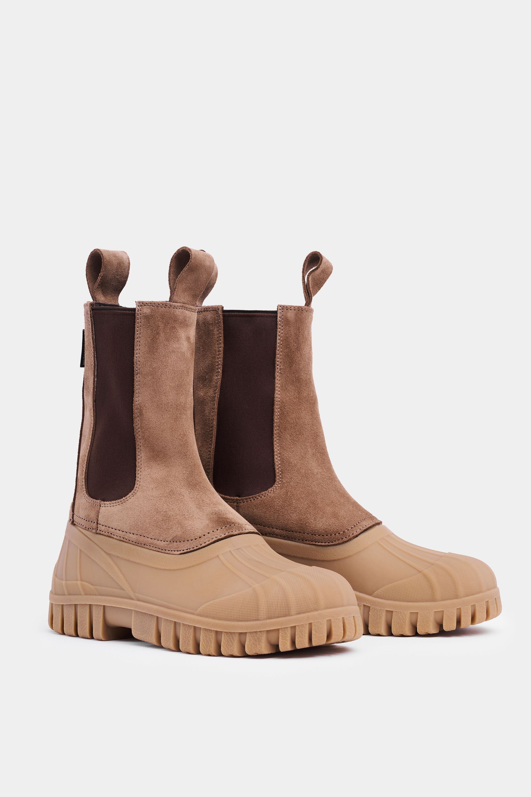 stutterheim patrol boot shaft suede tobacco/fudge footwear suede-boots