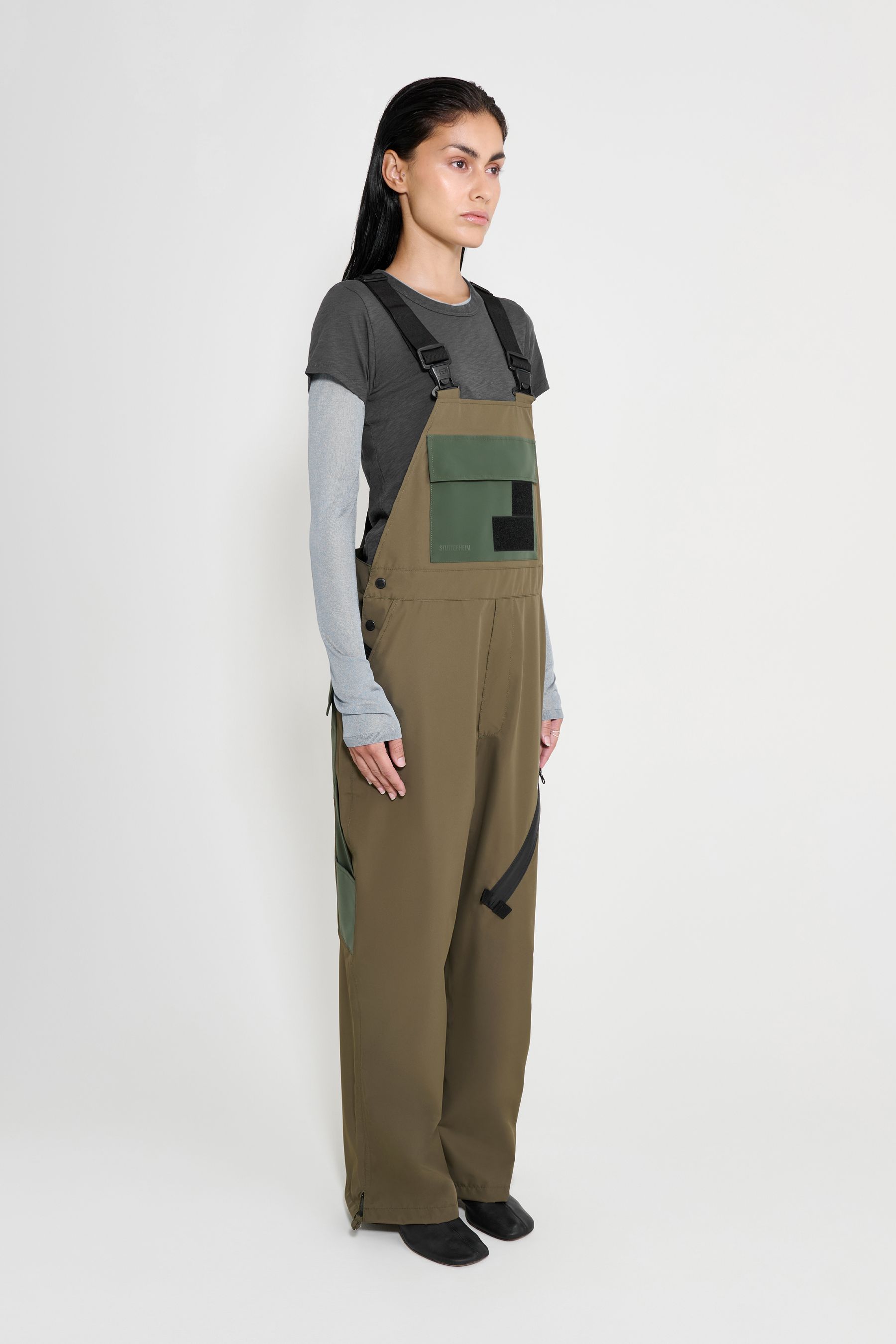 stutterheim space bib trousers green women bottoms