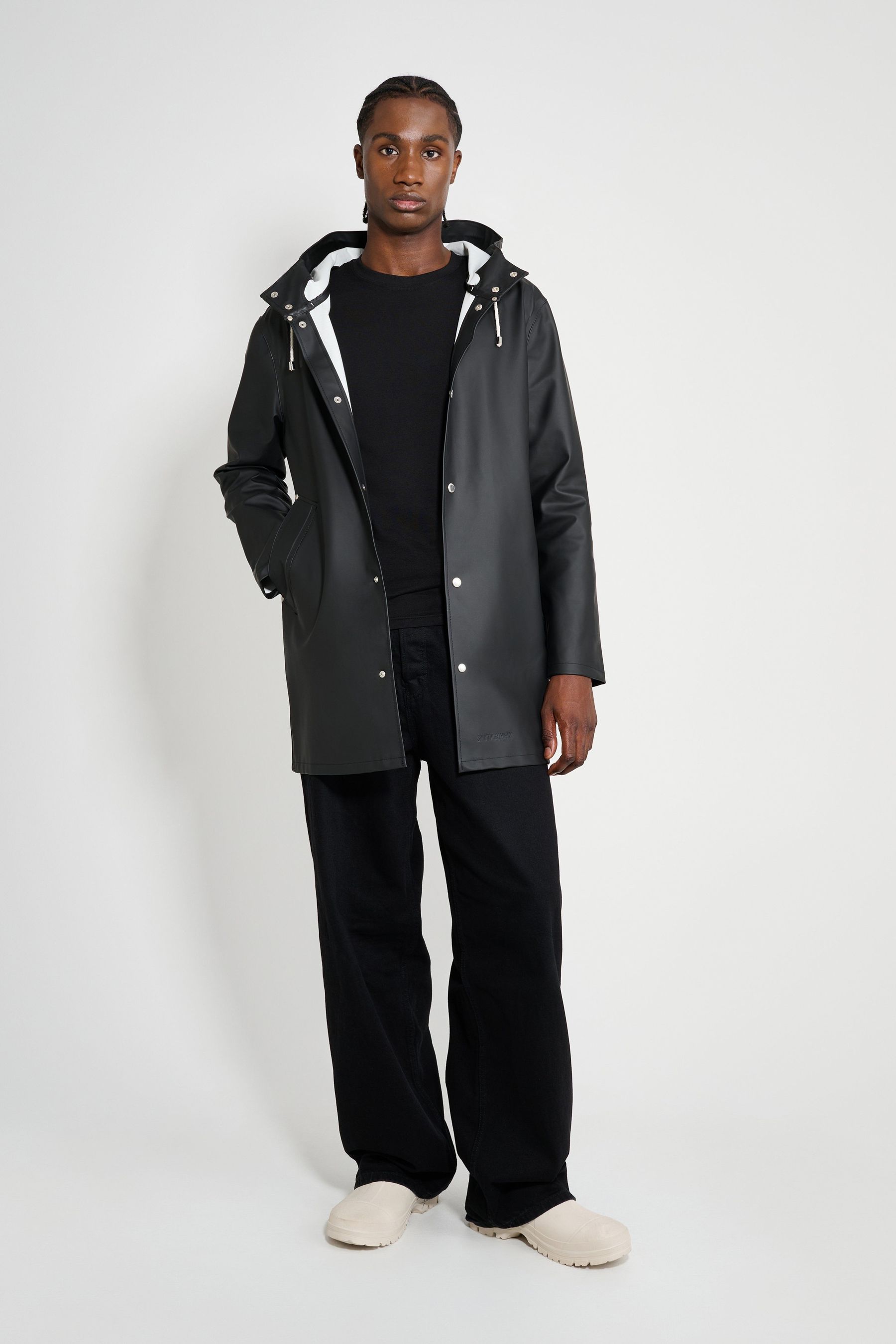 stutterheim stockholm original raincoat black men jackets raincoats