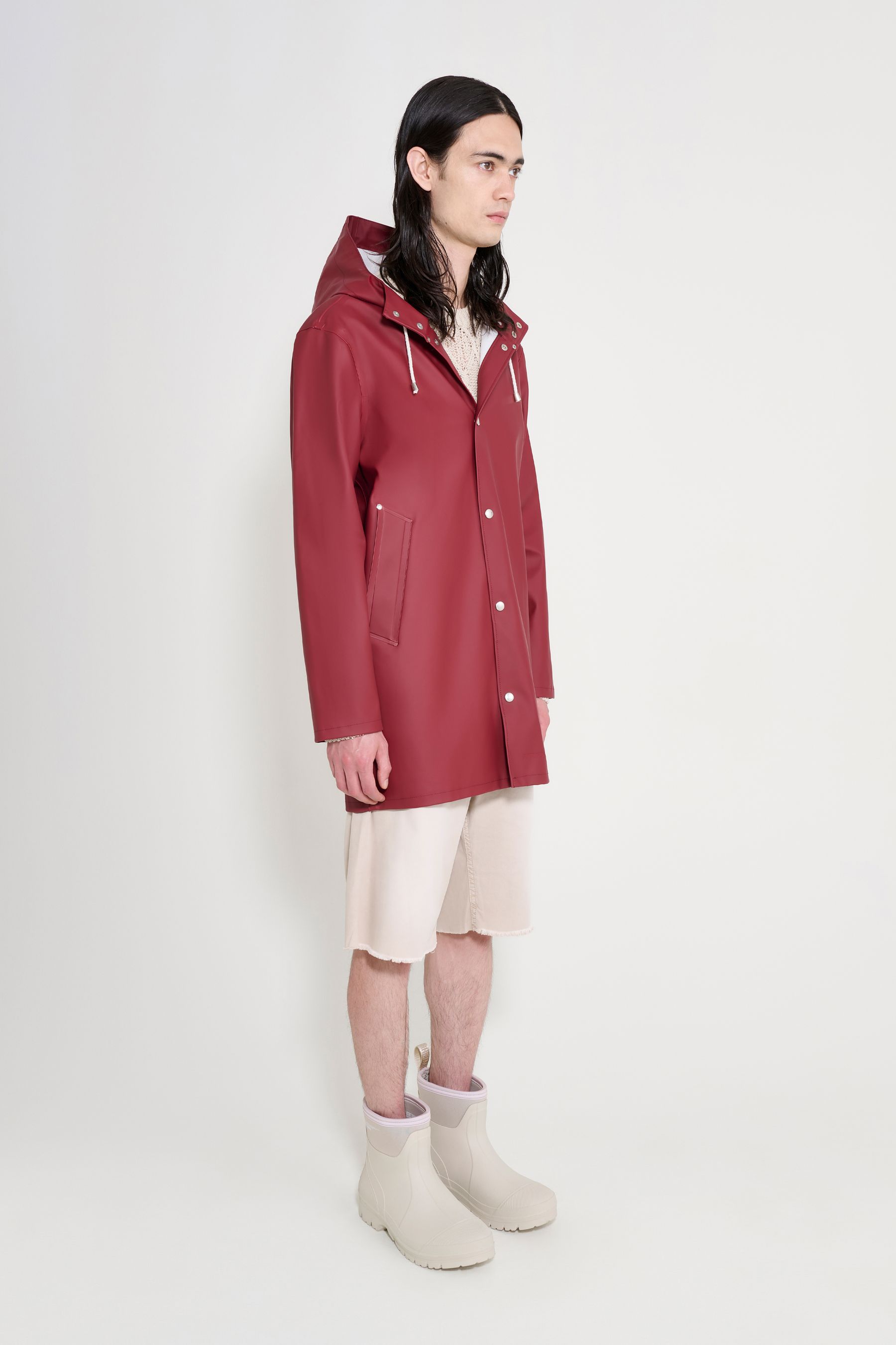 stutterheim stockholm original raincoat burgundy men jackets
