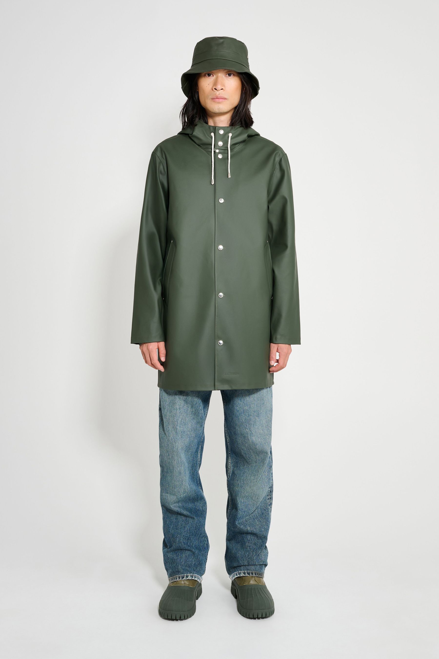 stutterheim stockholm original raincoat green men jackets raincoats